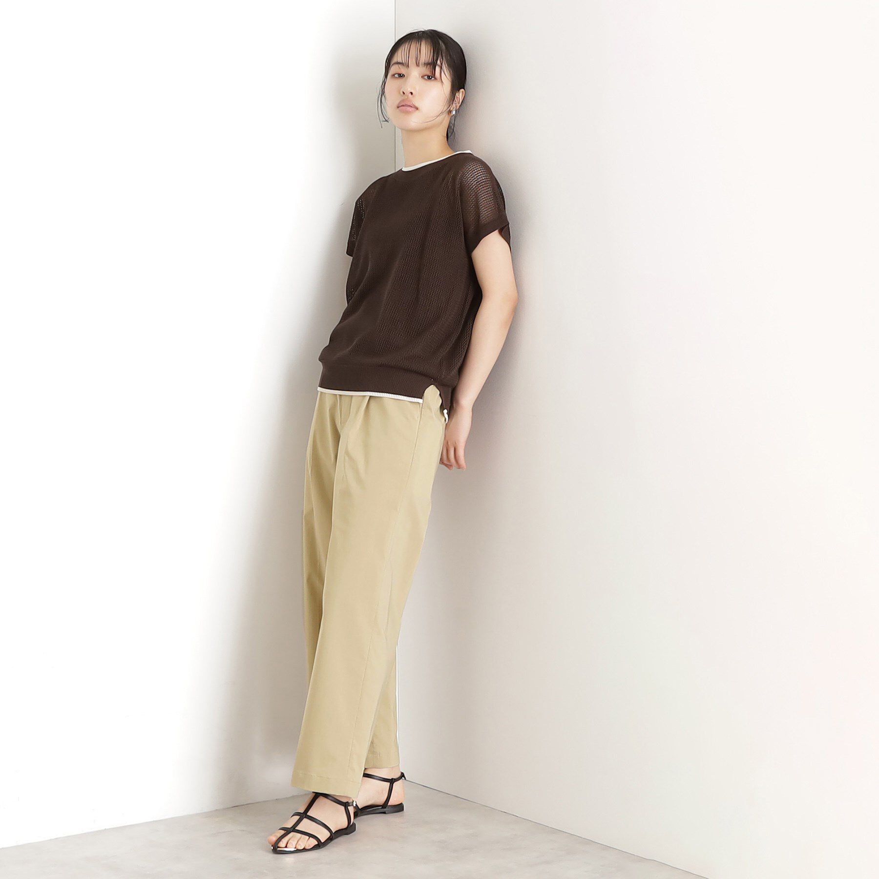 THE SHOP TK「【XS-XLサイズ/ラクに穿ける】ハイパーストレッチワイドパンツ/接触冷感/洗える」|その他|