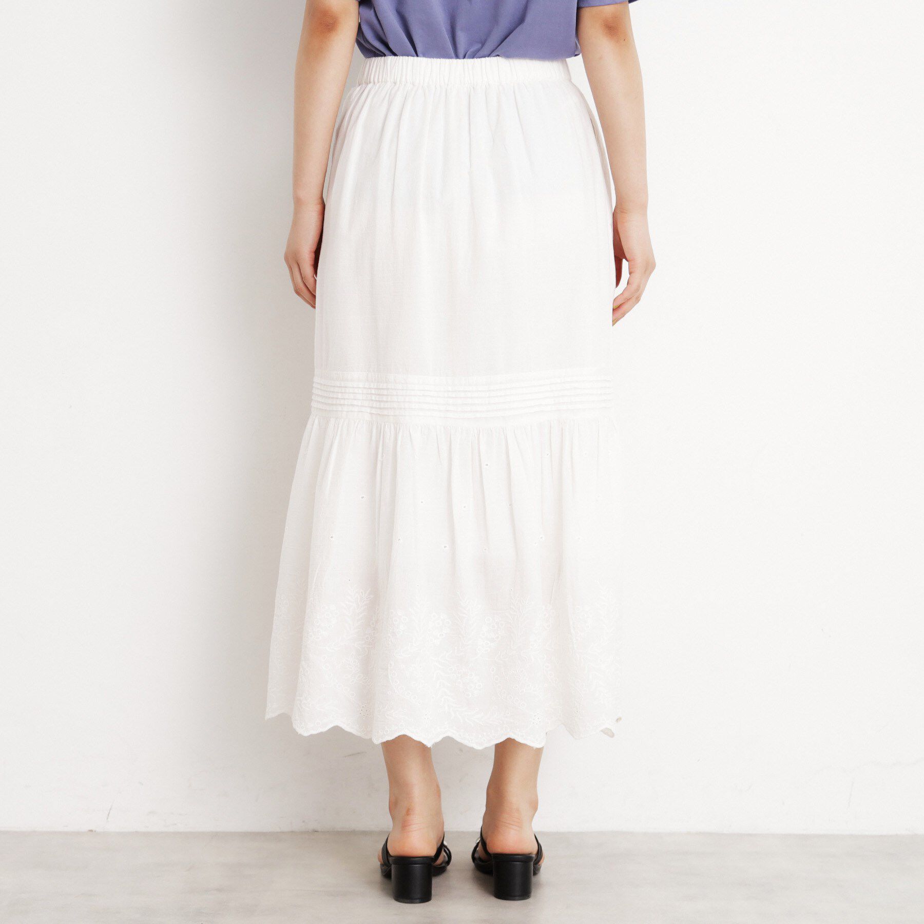 THE SHOP TK「スカラップ刺繍スカート【洗濯機OK】」|スカート|