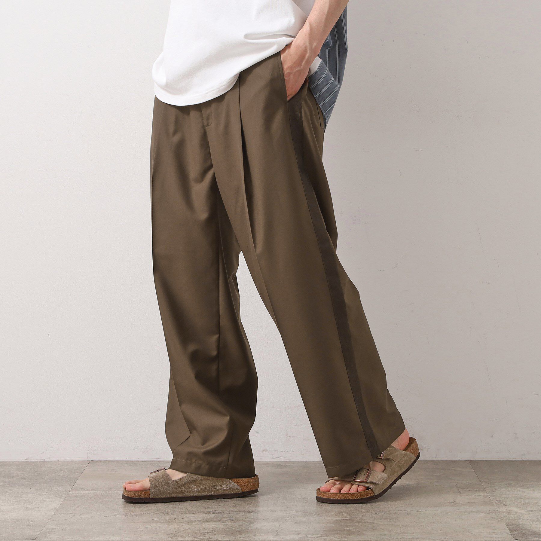 THE SHOP TK「TRワイド側章パンツ」|その他|ブラウン(044)