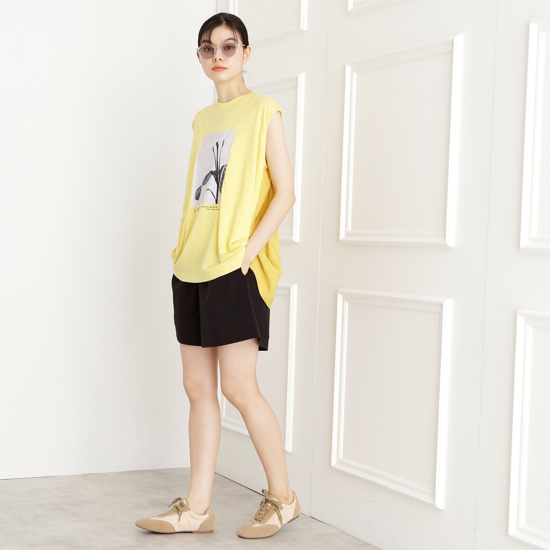 THE SHOP TK「異素材切替フォトプリントTシャツ【洗える】」|Tシャツ・カットソー|