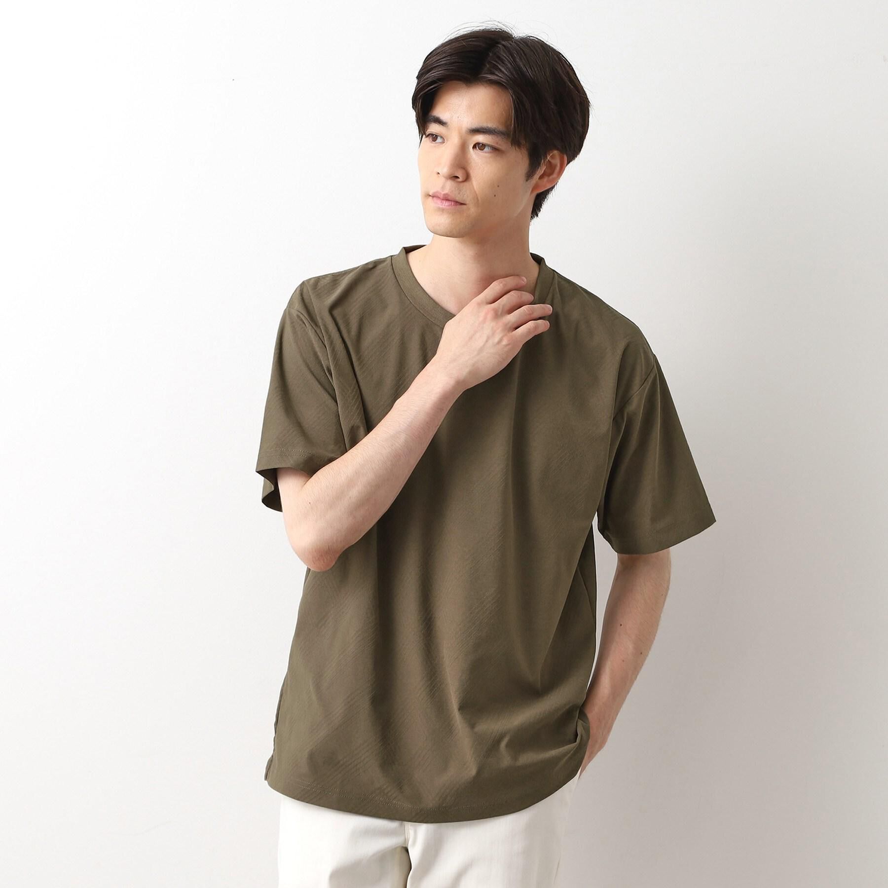 THE SHOP TK「パーフェクテックリンクス半袖Tシャツ 【接触冷感／吸水速乾／UVカット／洗濯機OK】」|Tシャツ・カットソー|