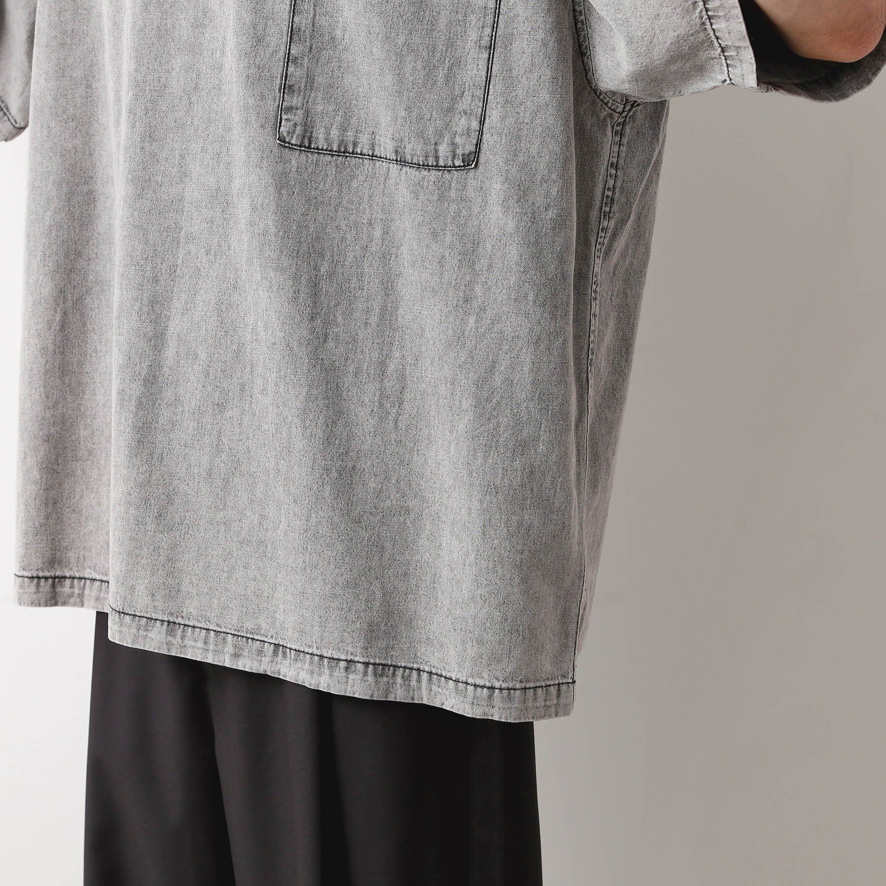 THE SHOP TK「ライトデニム半袖Tシャツ【洗濯機OK】」|Tシャツ・カットソー|