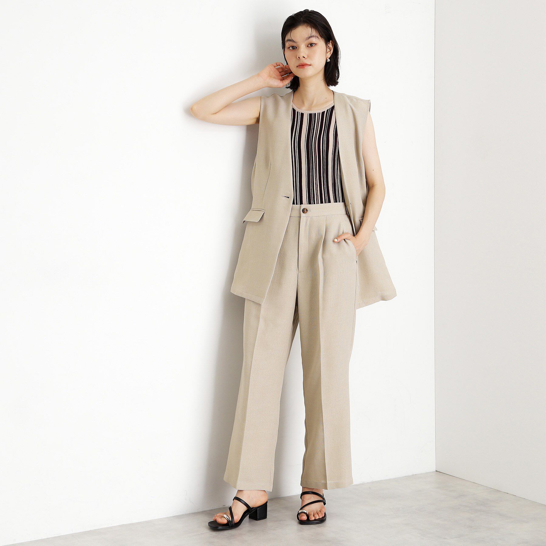 THE SHOP TK「【スッキリ決まる】パナマメッシュジレ/洗える/セットアップ可」|ベスト・ジレ|