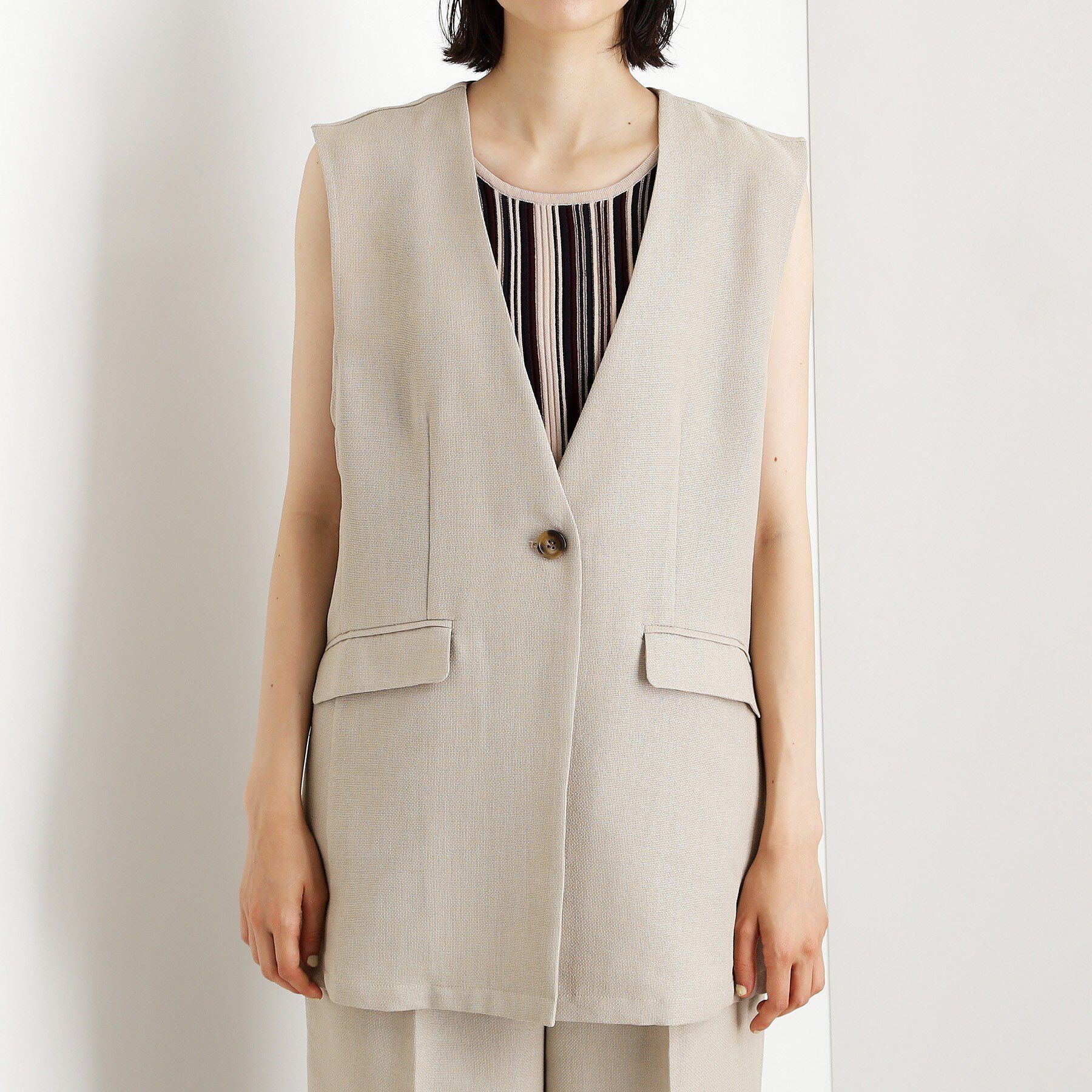 THE SHOP TK「【スッキリ決まる】パナマメッシュジレ/洗える/セットアップ可」|ベスト・ジレ|