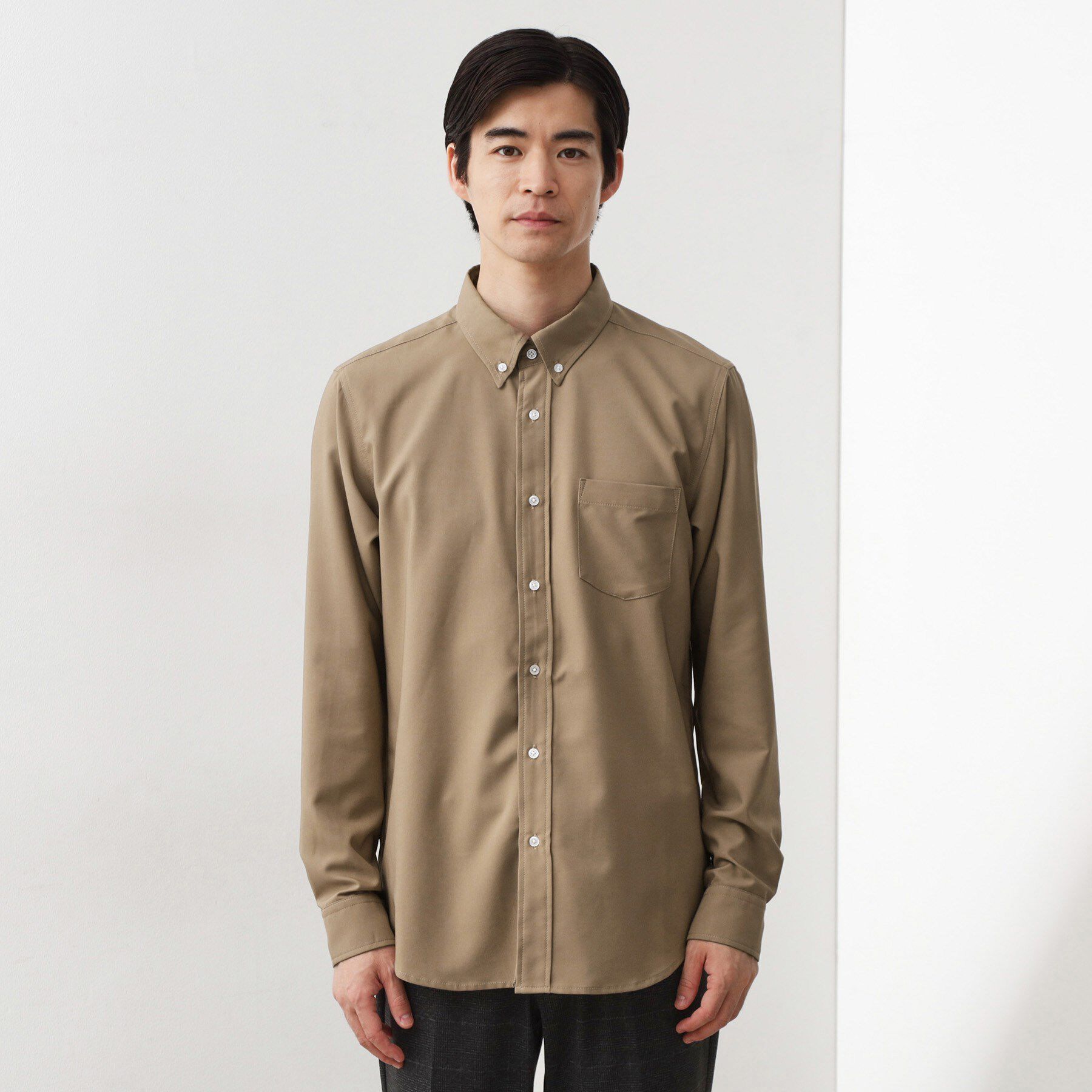 THE SHOP TK「スムースファイバー長袖シャツ 【吸水速乾/UVカット/軽量/イージーケア】」|シャツ・ブラウス|