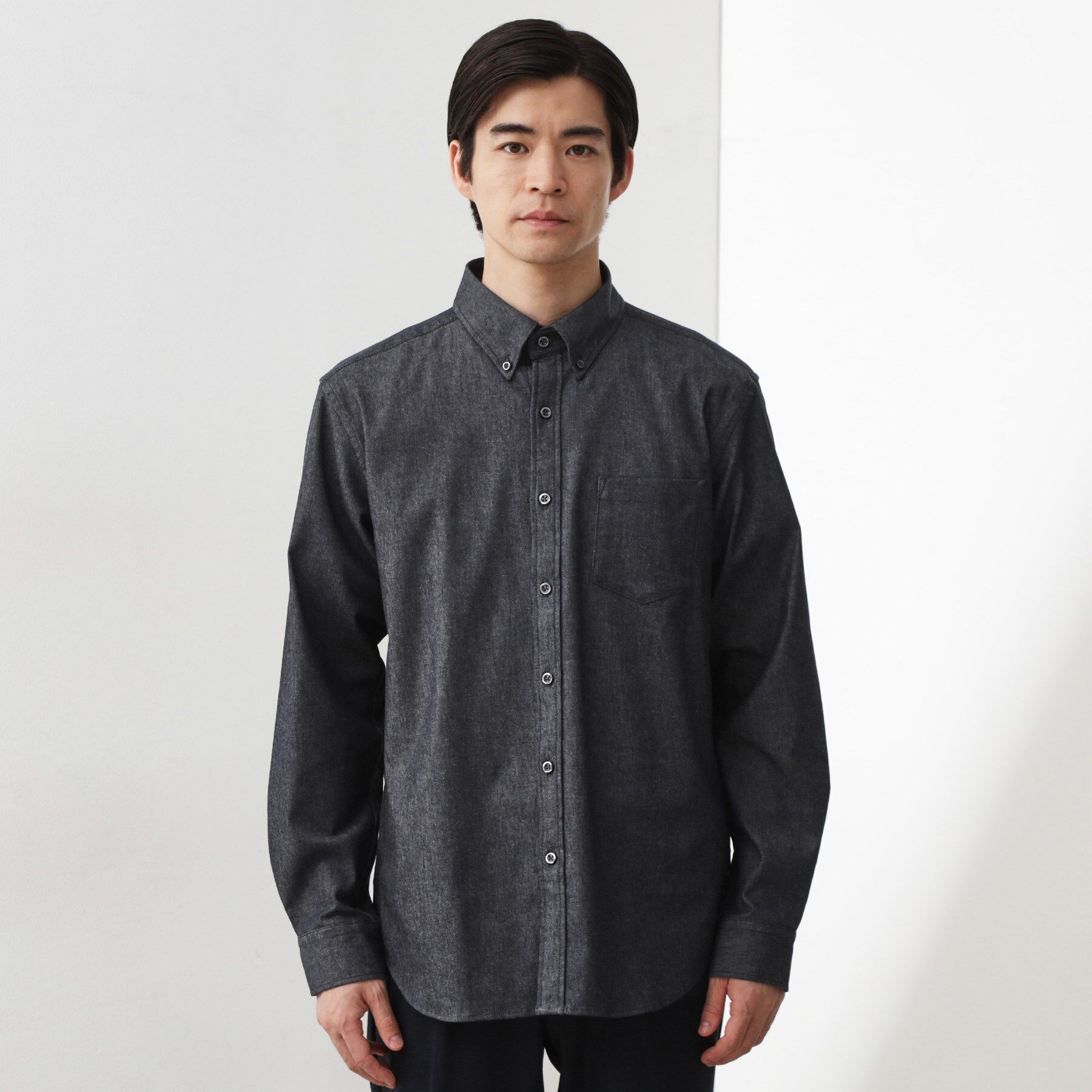 THE SHOP TK「エバーデニムシャツ【色落ちしにくい/洗濯機OK】」|シャツ・ブラウス|