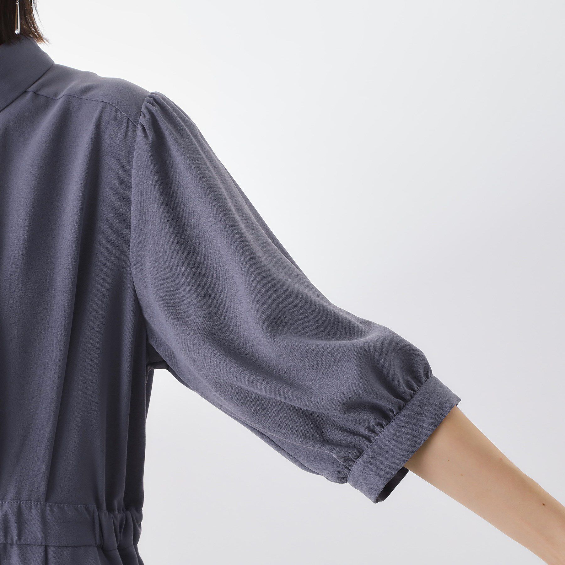 THE SHOP TK「5分袖シャツワンピース【防シワ/吸水速乾/UVケア/洗濯機OK】」|ワンピース|