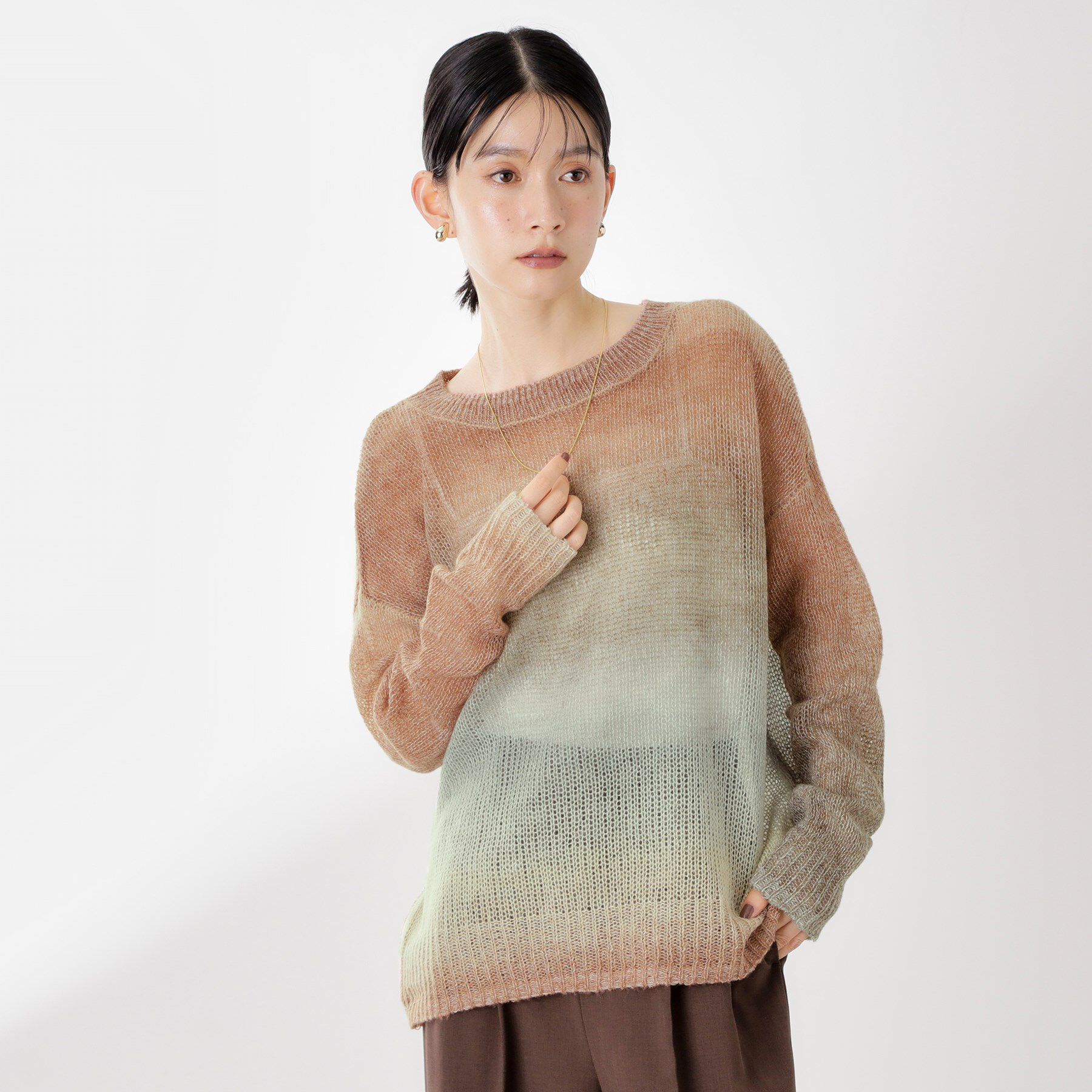 THE SHOP TK「スペースダイ透かし編みニット」|ニット・セーター|