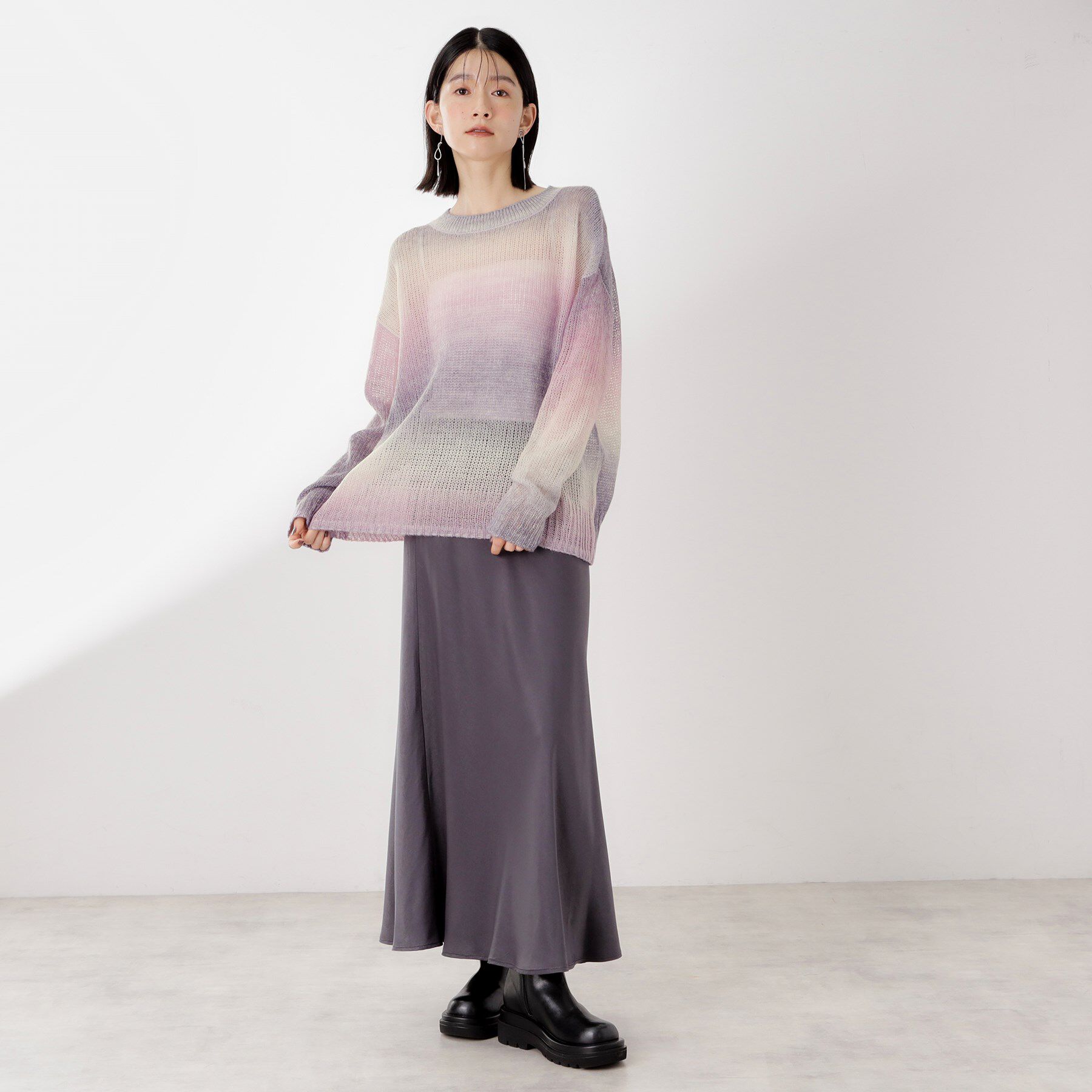 THE SHOP TK「スペースダイ透かし編みニット」|ニット・セーター|