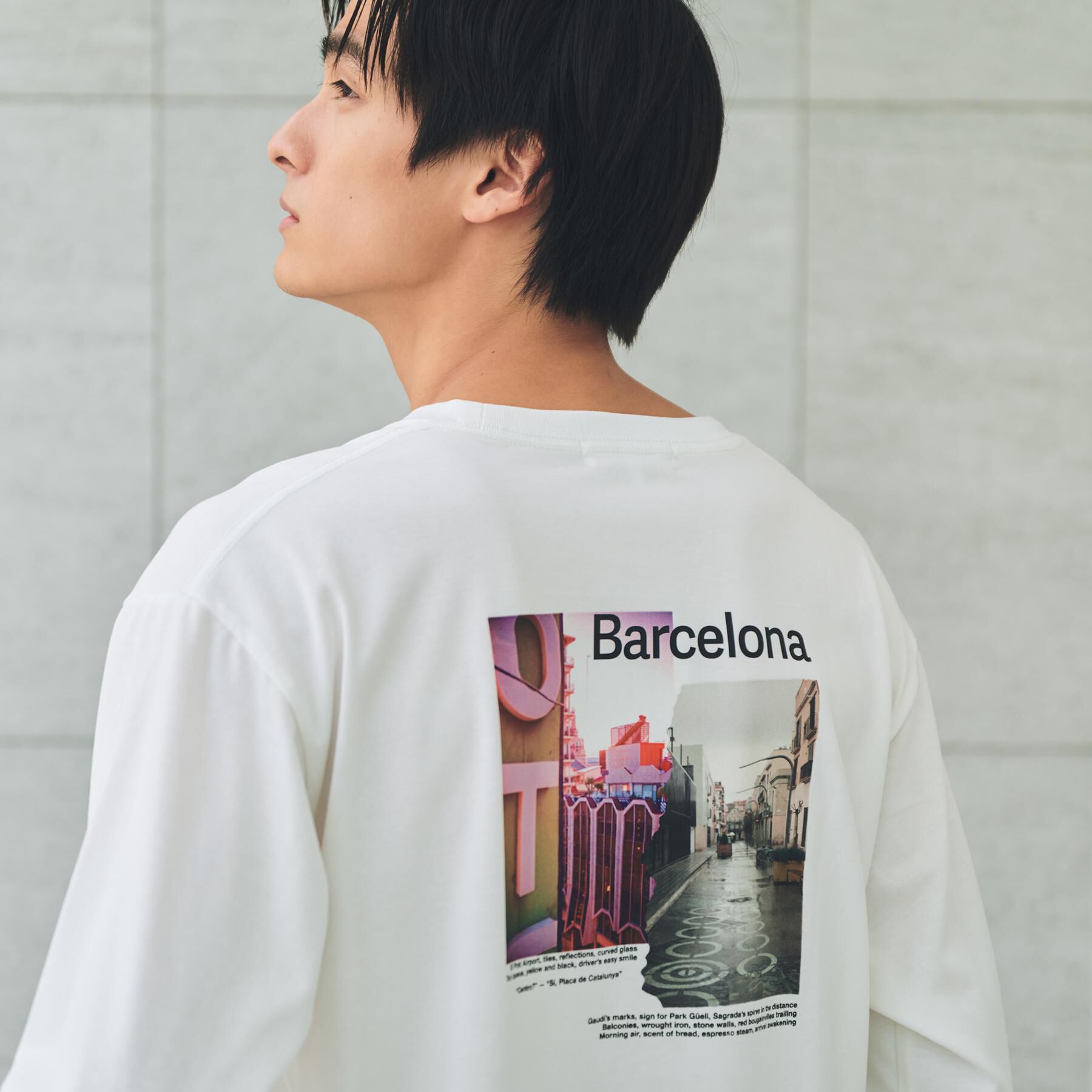 THE SHOP TK「フォトグラフプリント長袖Tシャツ【洗濯機OK】」|Tシャツ・カットソー|