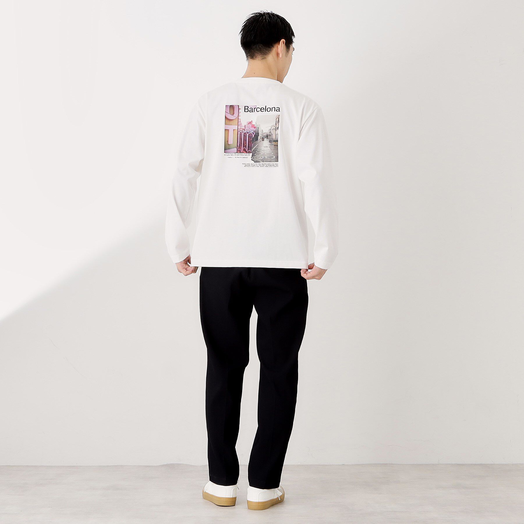 THE SHOP TK「フォトグラフプリント長袖Tシャツ【洗濯機OK】」|Tシャツ・カットソー|