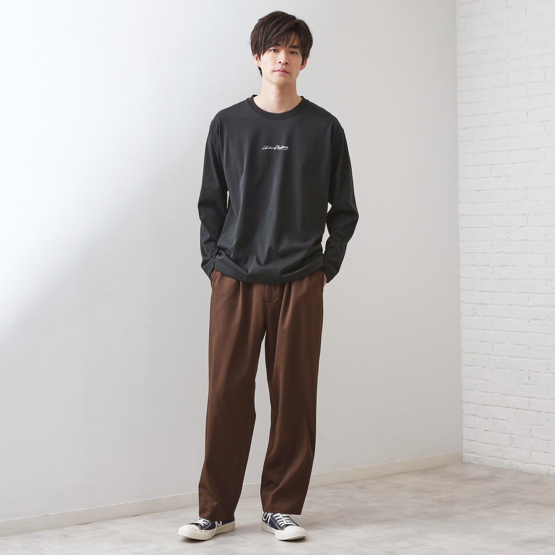 THE SHOP TK「フォトグラフプリント長袖Tシャツ【洗濯機OK】」|Tシャツ・カットソー|