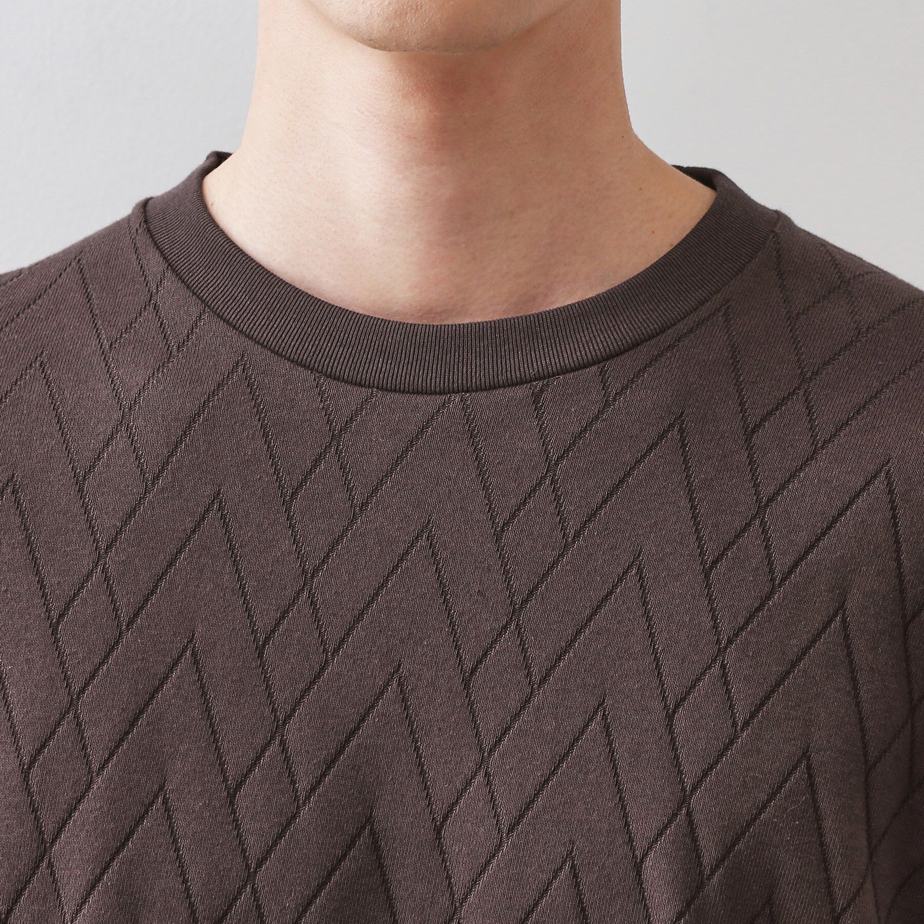 THE SHOP TK「リンクスジオメトリック長袖Tシャツ【サスティナブル素材使用/洗濯機OK】」|Tシャツ・カットソー|