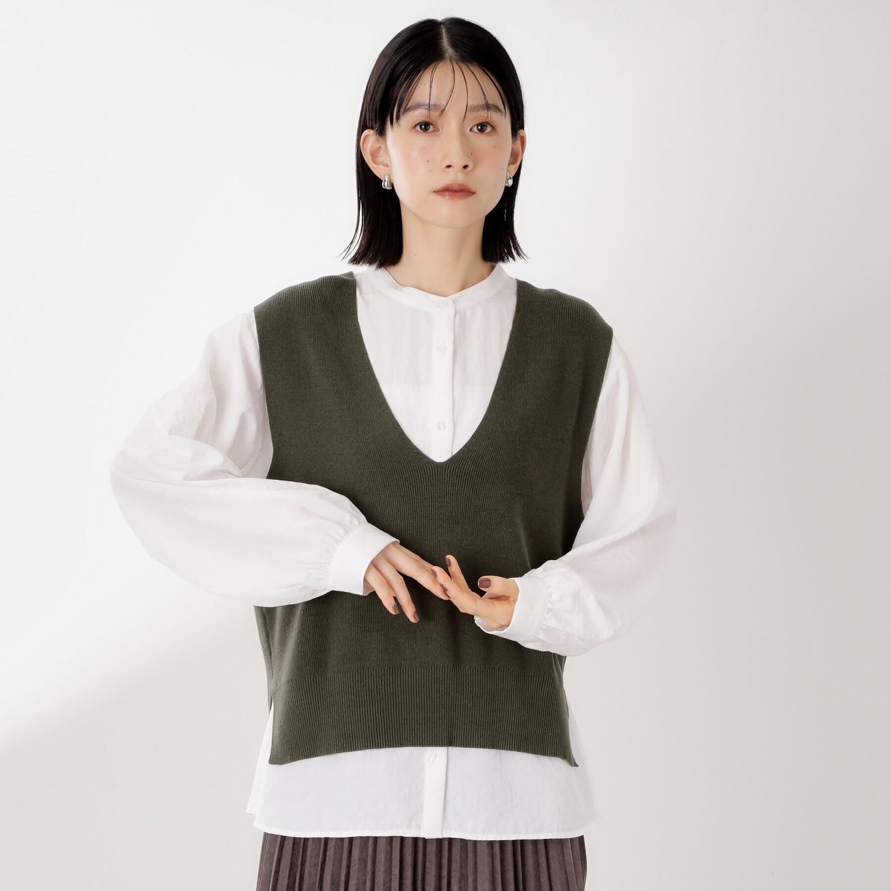 THE SHOP TK「【春まで着られる】ニットベスト＆ブラウスセット/洗濯機OK」|シャツ・ブラウス|
