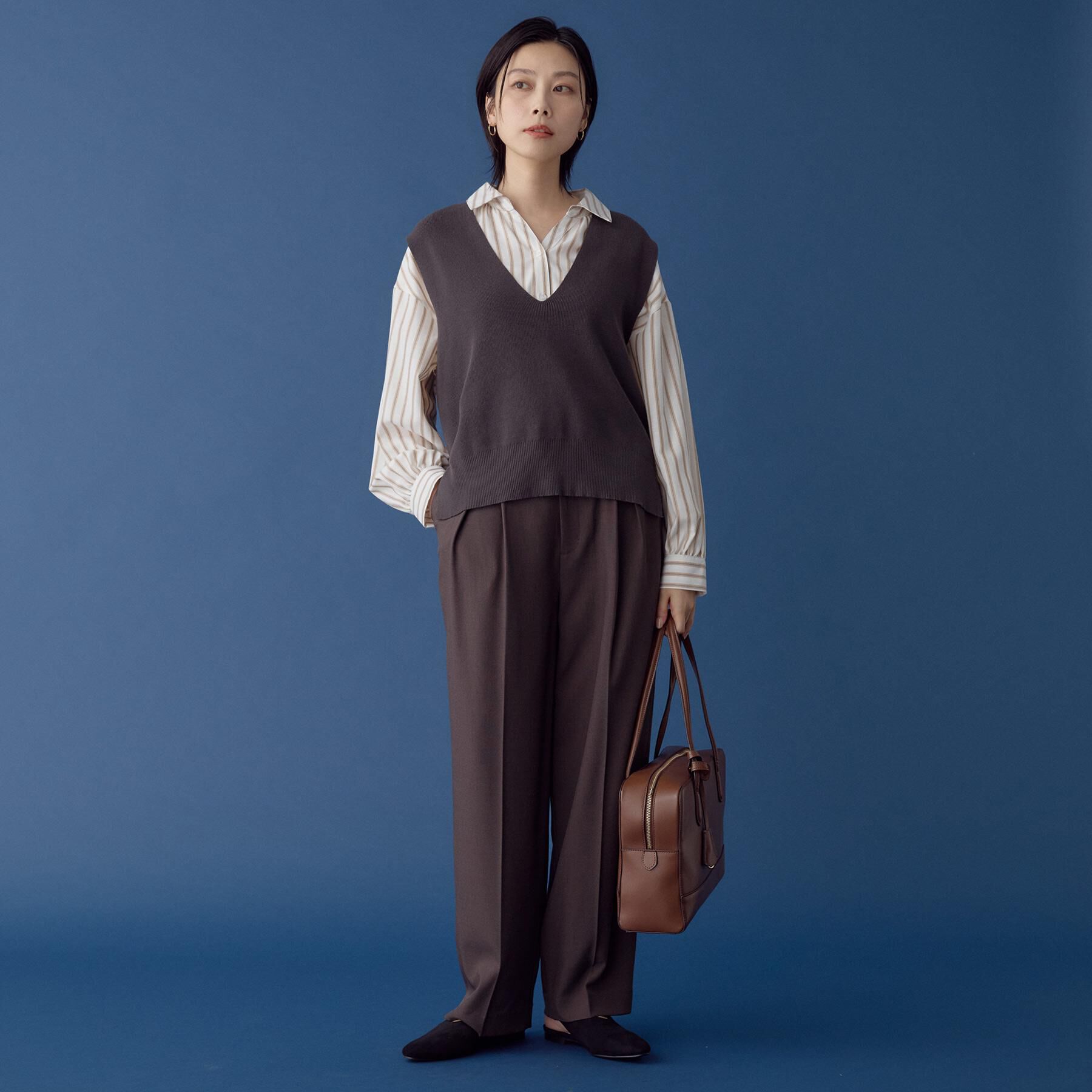 THE SHOP TK「【春まで着られる】ニットベスト＆ブラウスセット/洗濯機OK」|シャツ・ブラウス|