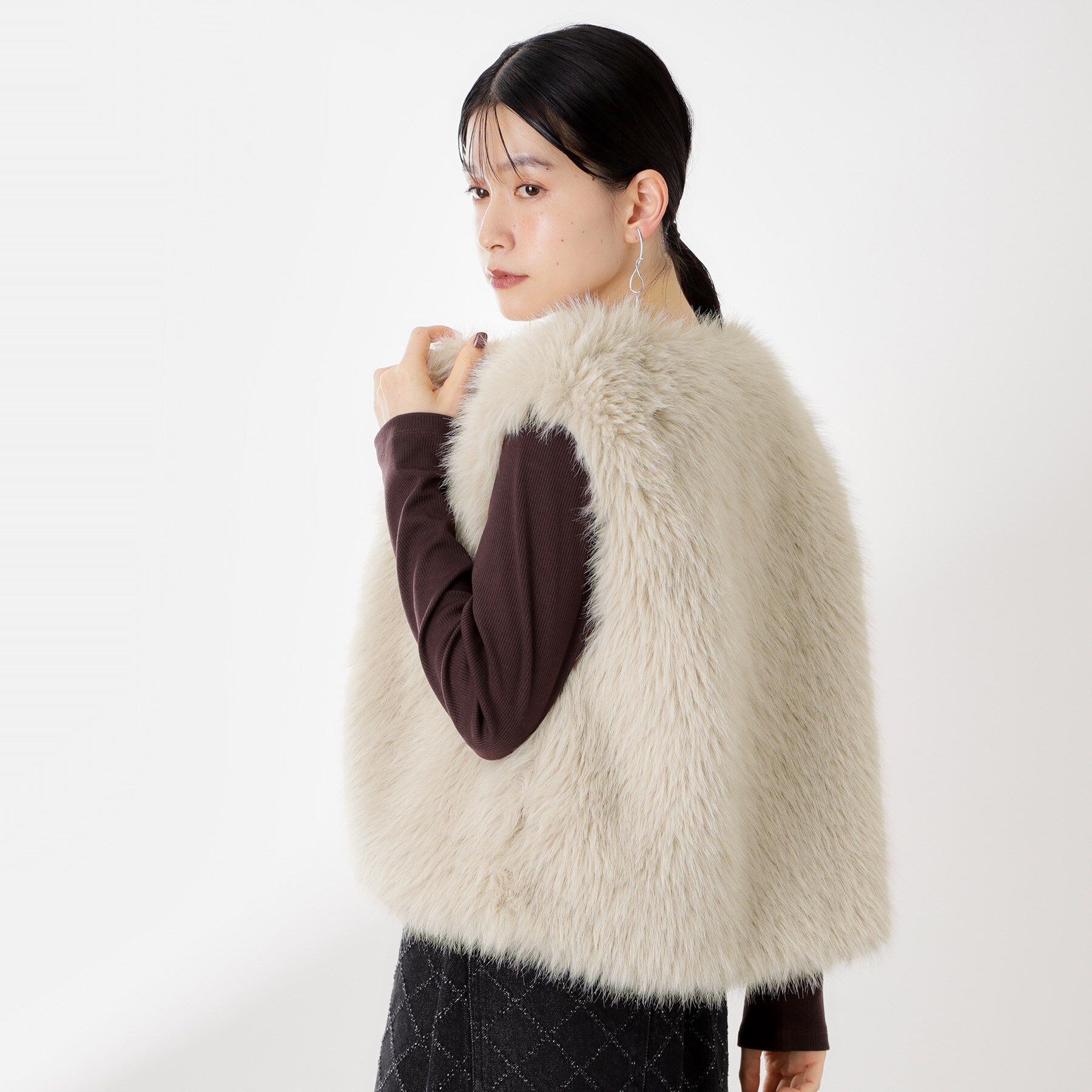THE SHOP TK「フェイクファーベスト」|ベスト・ジレ|