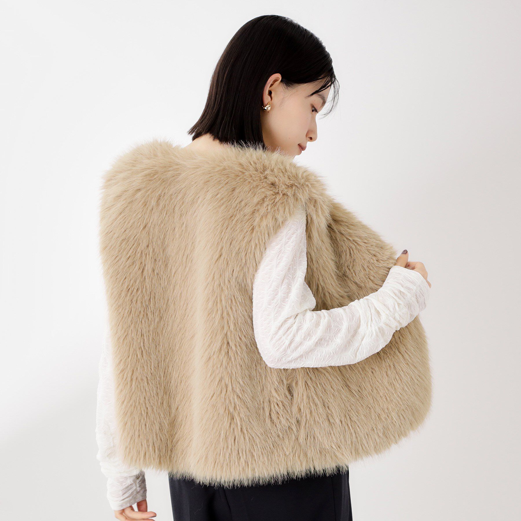 THE SHOP TK「フェイクファーベスト」|ベスト・ジレ|