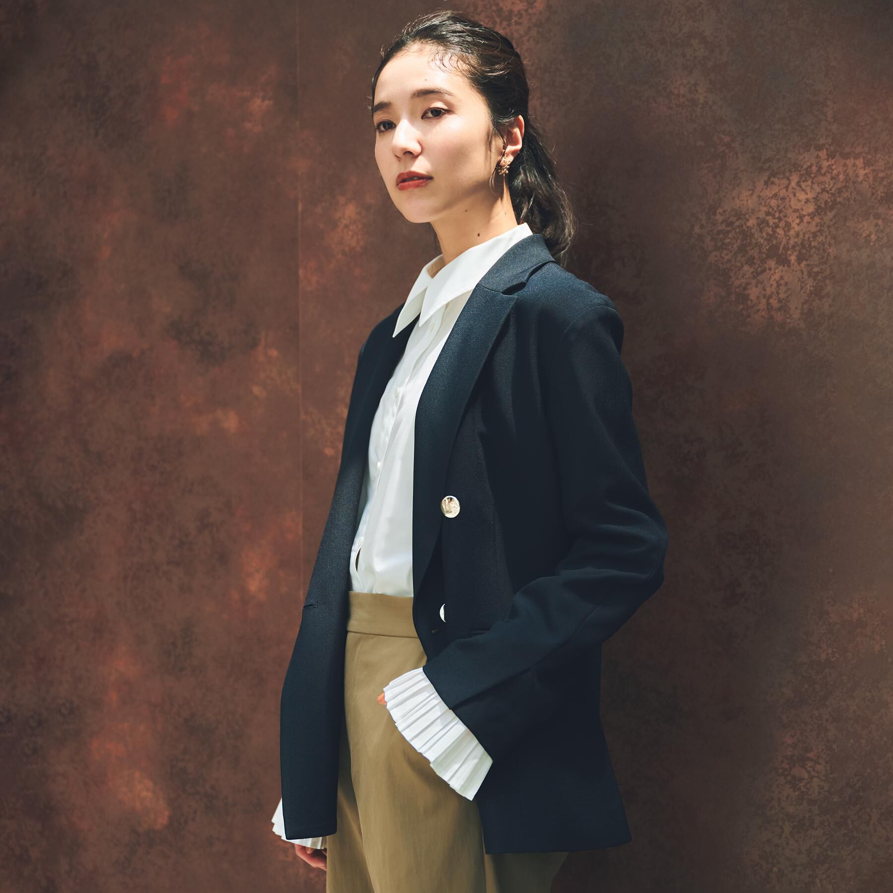 THE SHOP TK「【今羽織るなら】ダブルブレストジャケット【セットアップ可/洗える】」|テーラードジャケット|