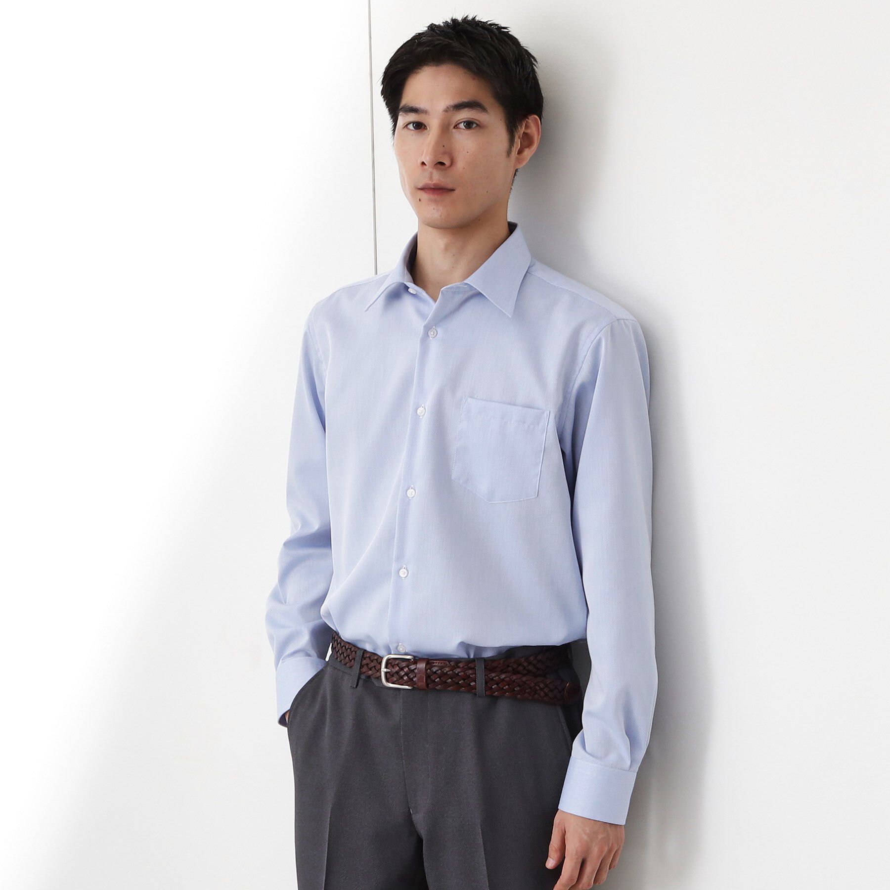 THE SHOP TK「ドレスドビーシャツ」|シャツ・ブラウス|サックスブルー(09