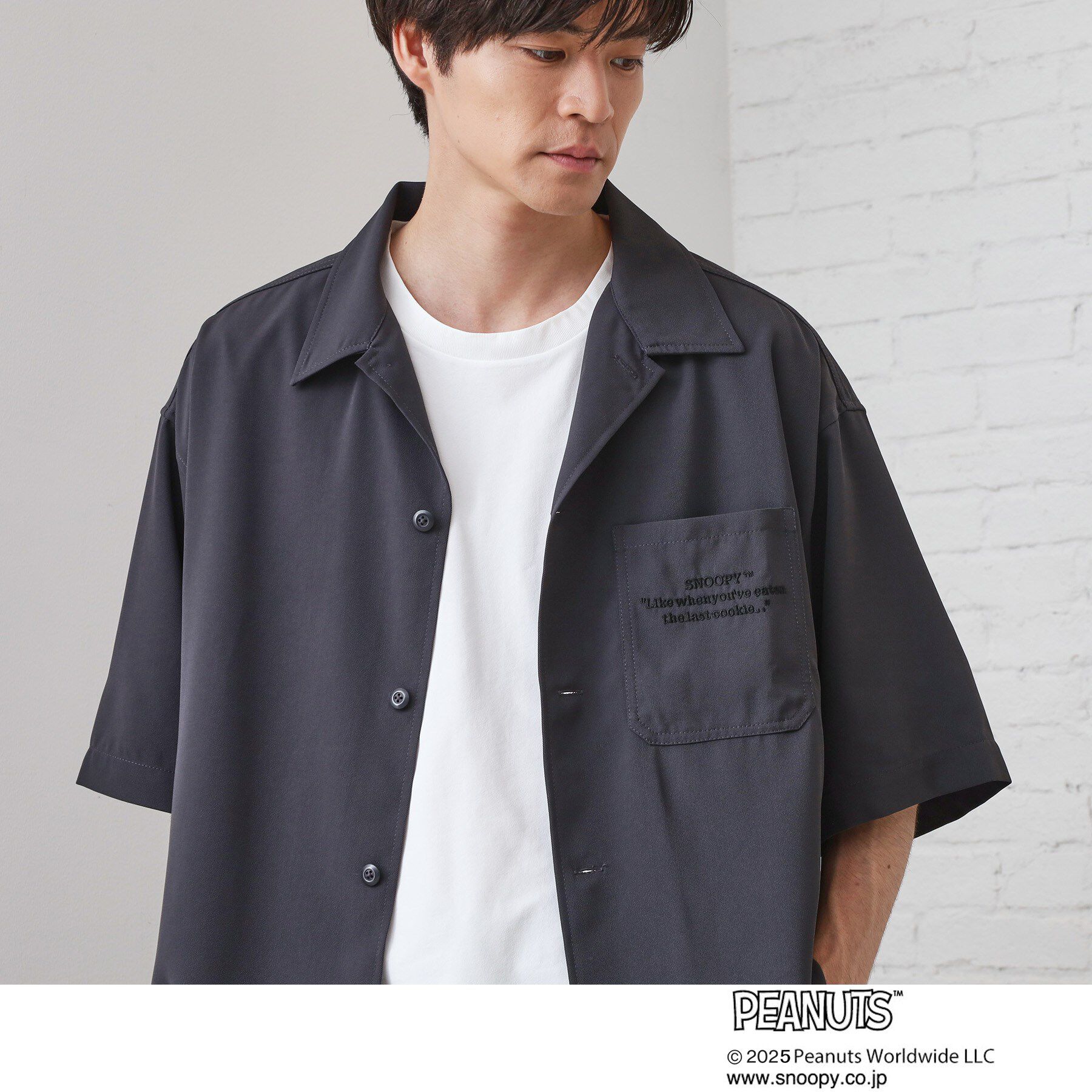 THE SHOP TK「Peanuts スヌーピー 5分袖シャツ」|シャツ・ブラウス|