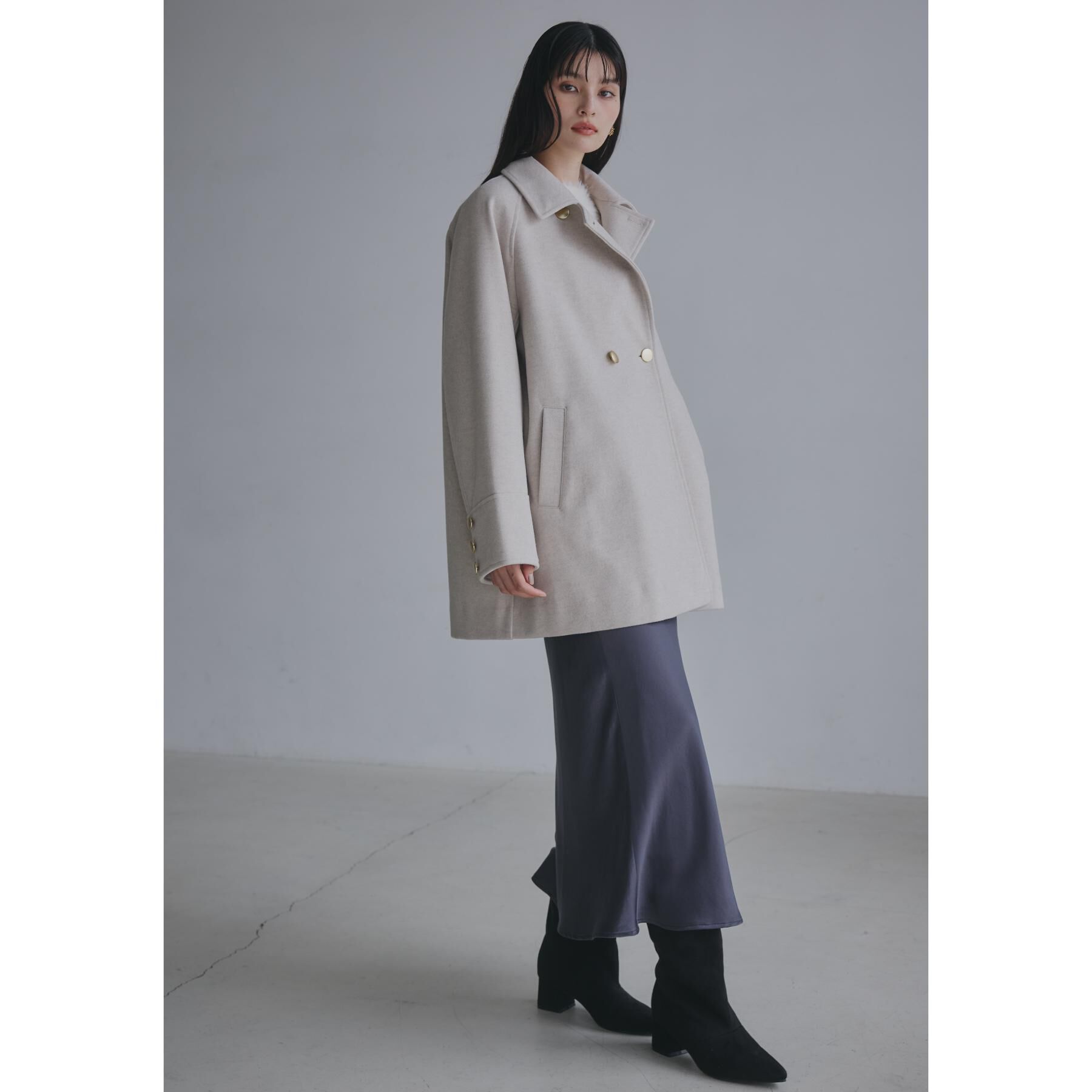 THE SHOP TK「クラシカルな装い ウールライクスタンドカラーコート」|その他|