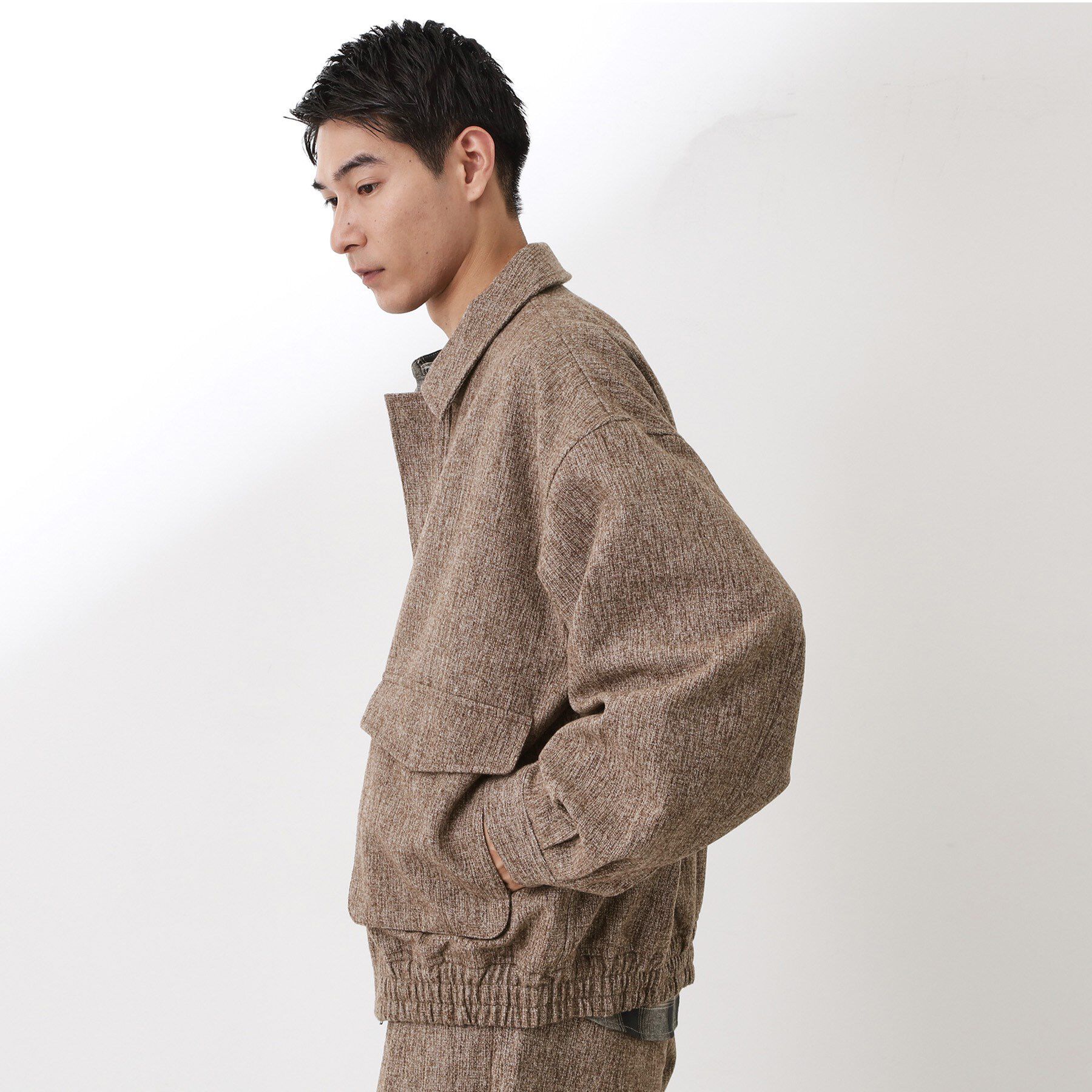 THE SHOP TK「ツイードフライトビッグブルゾン 【洗濯機OK／セットアップ可】」|ブルゾン・スタジャン|