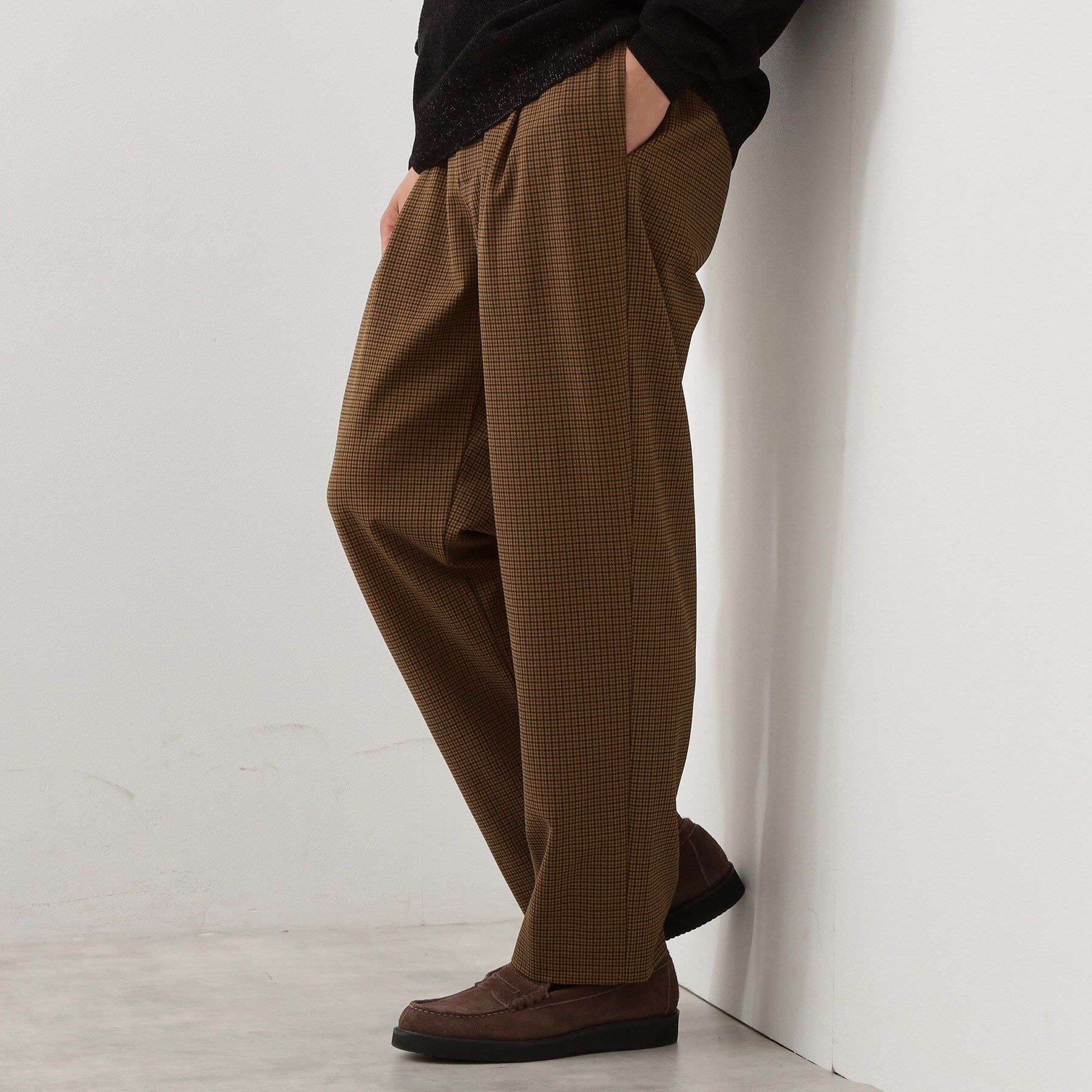 THE SHOP TK「セミワイドイージーパンツWARM 洗濯機OK／裏起毛／ストレッチ」|その他|ブラウン(244)