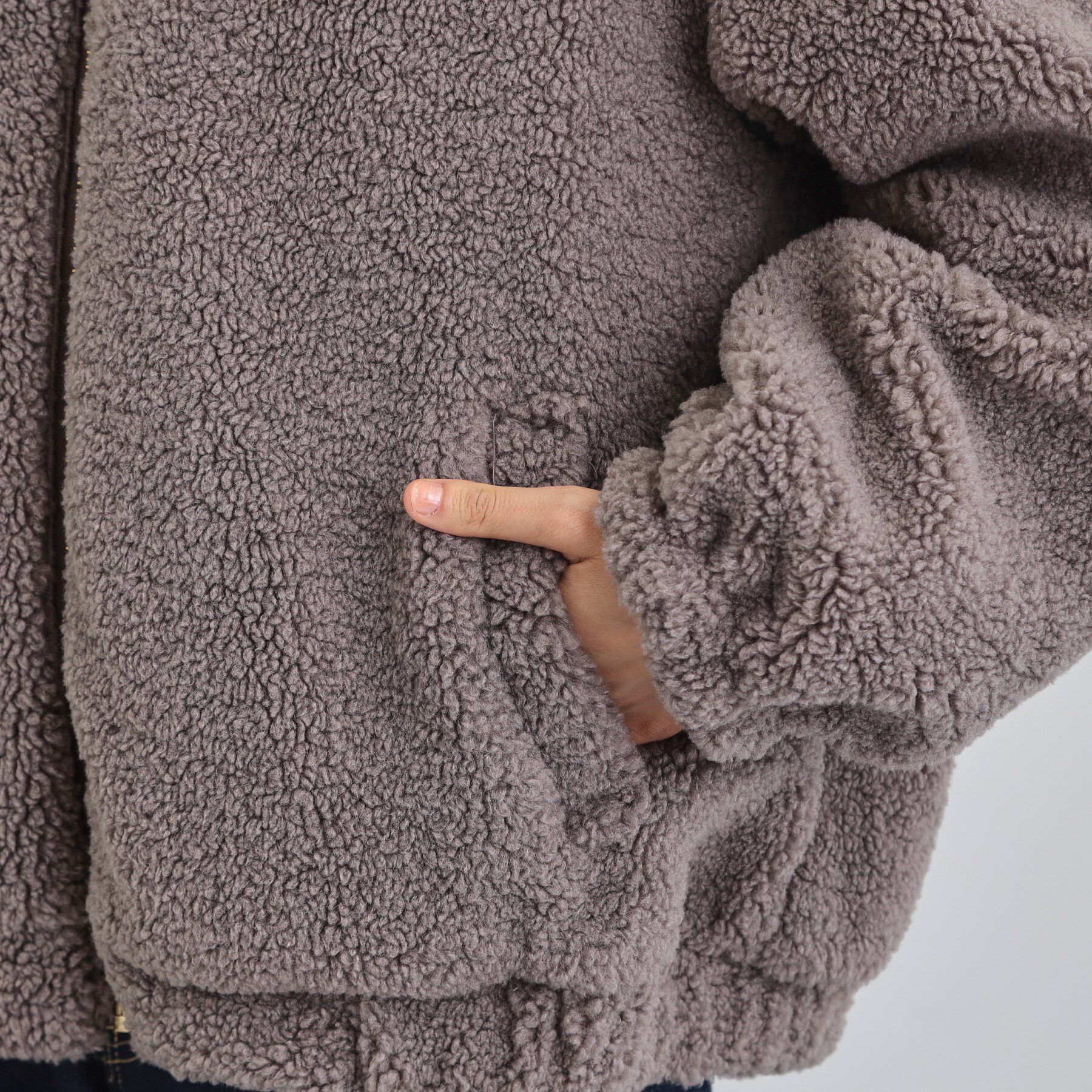 THE SHOP TK「マシュマロタッチ ボアボンバージャケット」|ブルゾン・スタジャン|