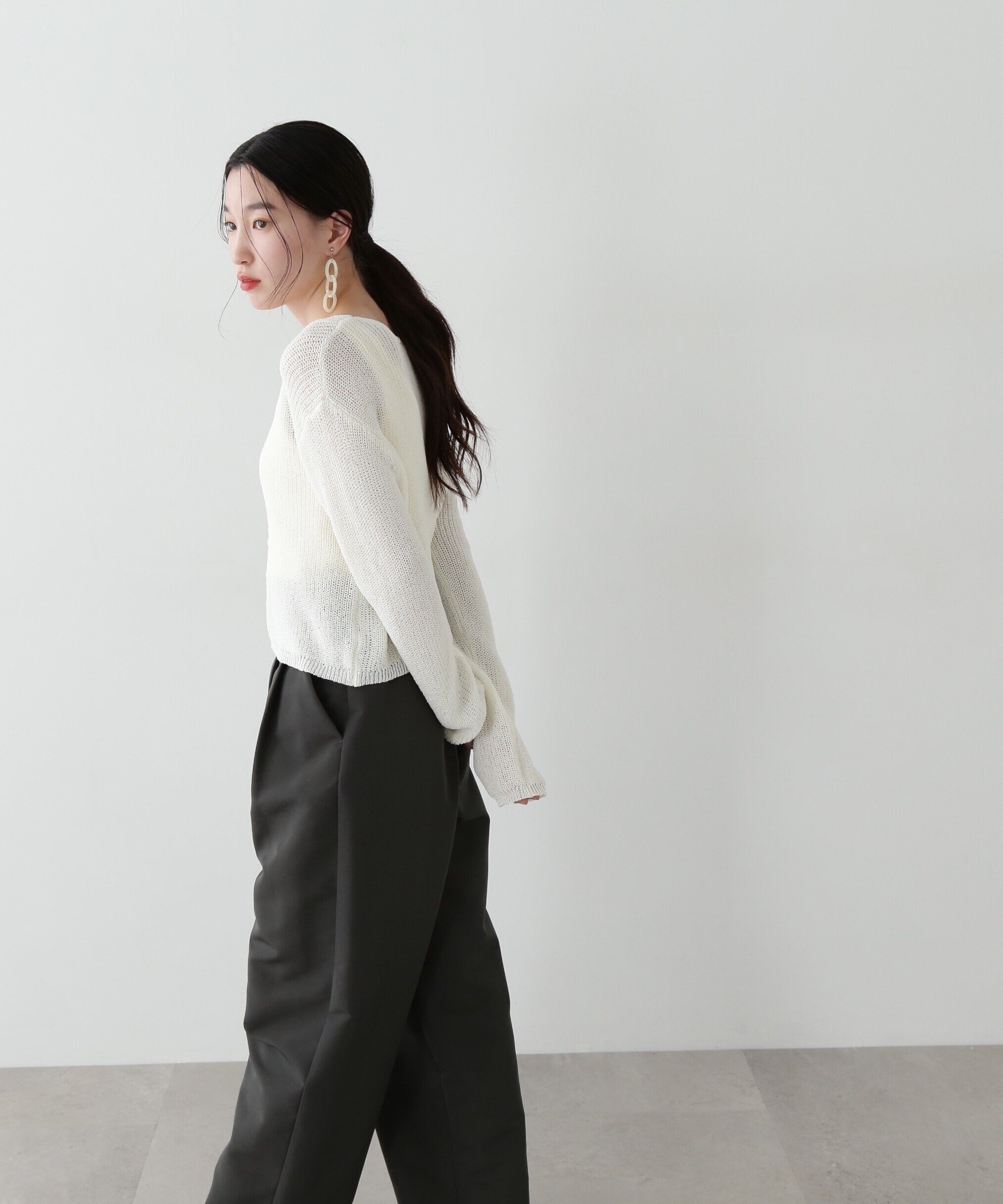  「透かし編みニットカーディガン」|ニット・セーター|