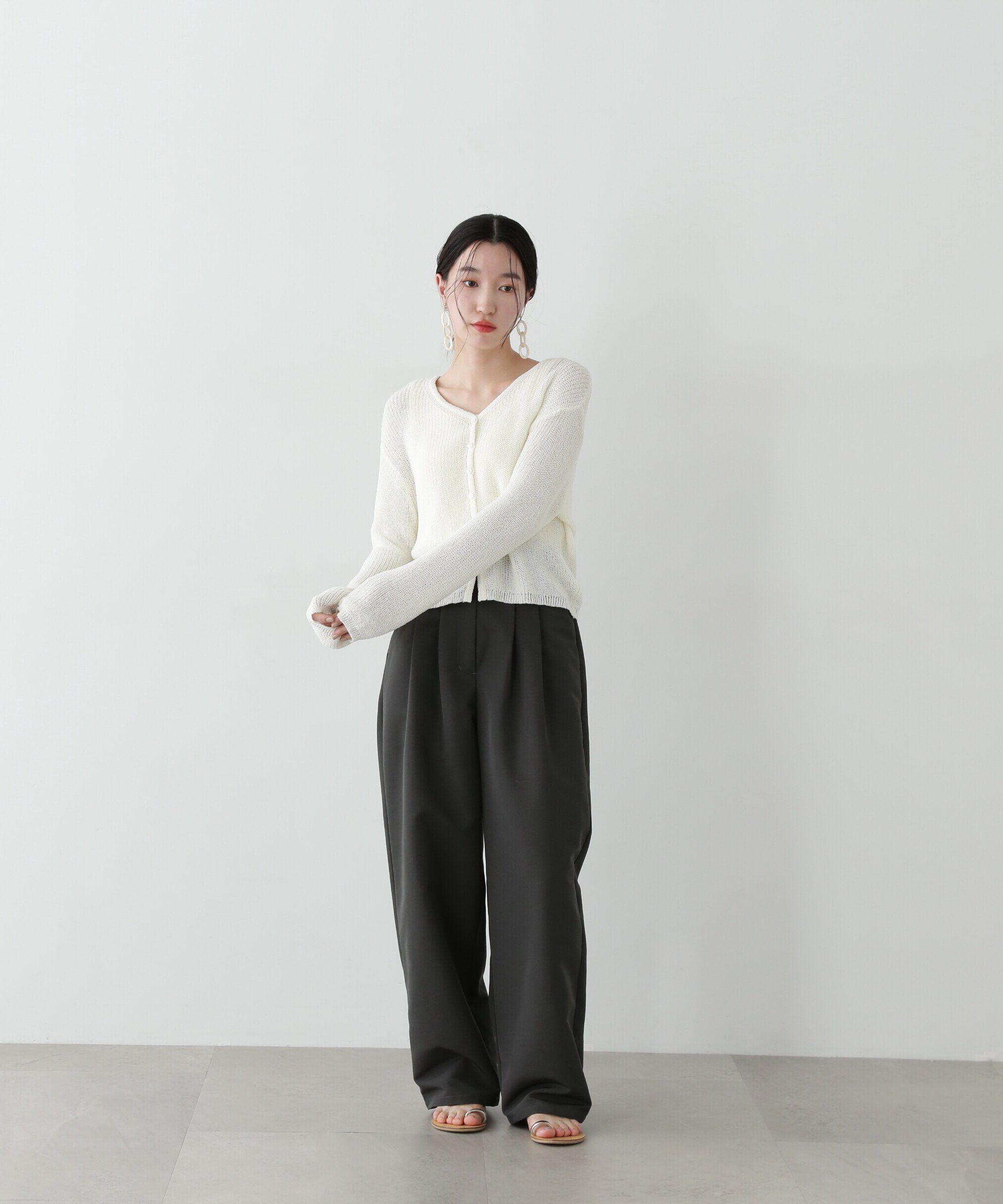  「透かし編みニットカーディガン」|ニット・セーター|