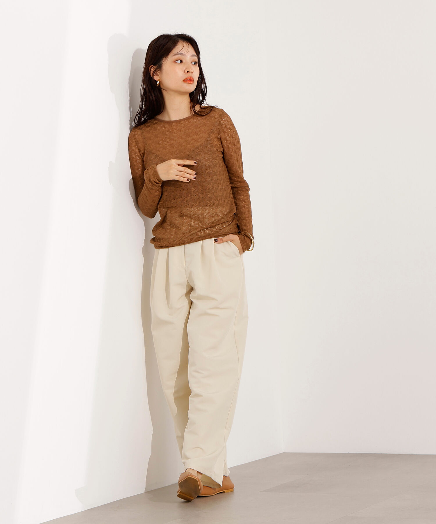  「クルーネックレースカットソー」|Tシャツ・カットソー|