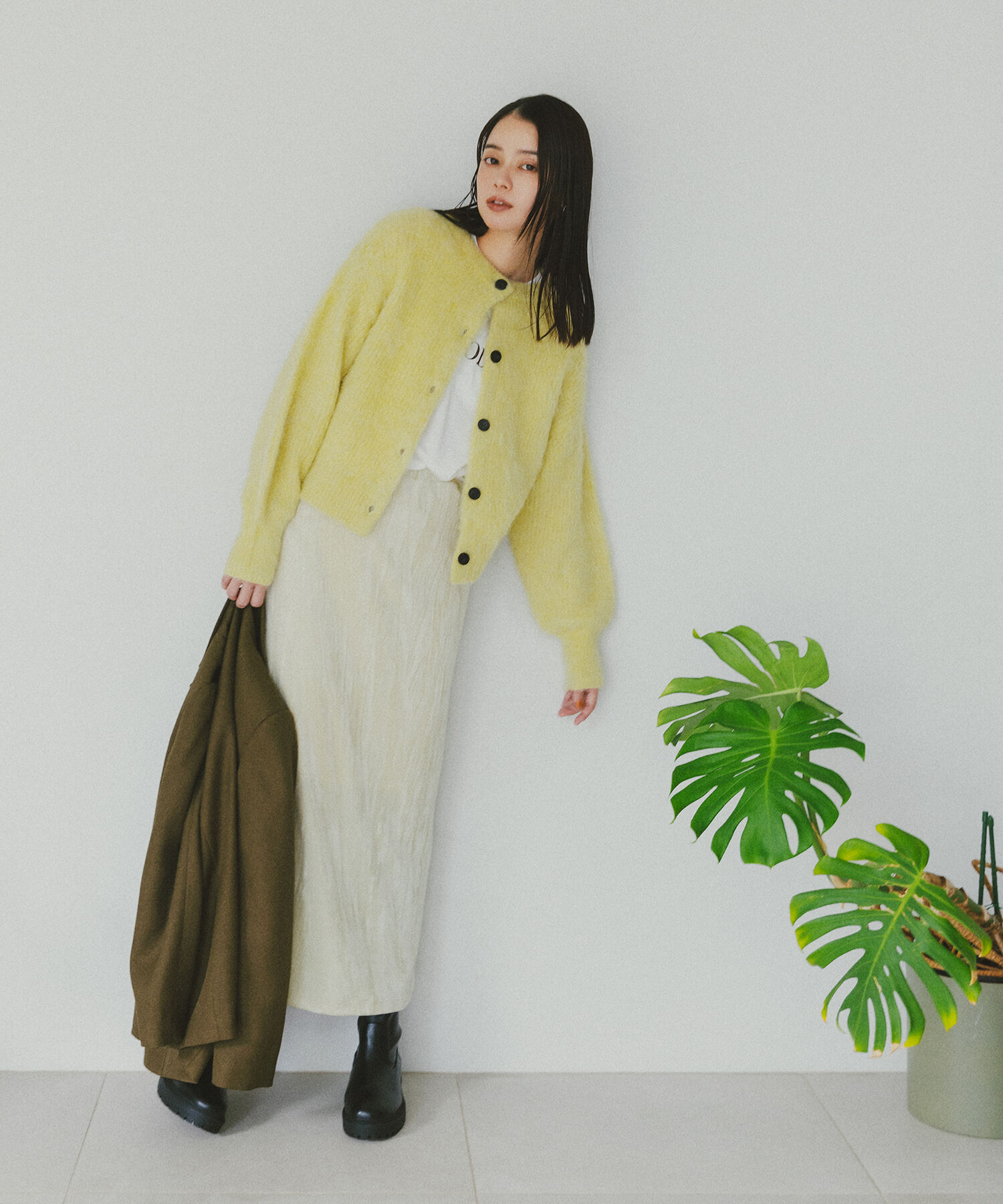  「ベロアナローマキシスカート」|スカート|ペールグリー