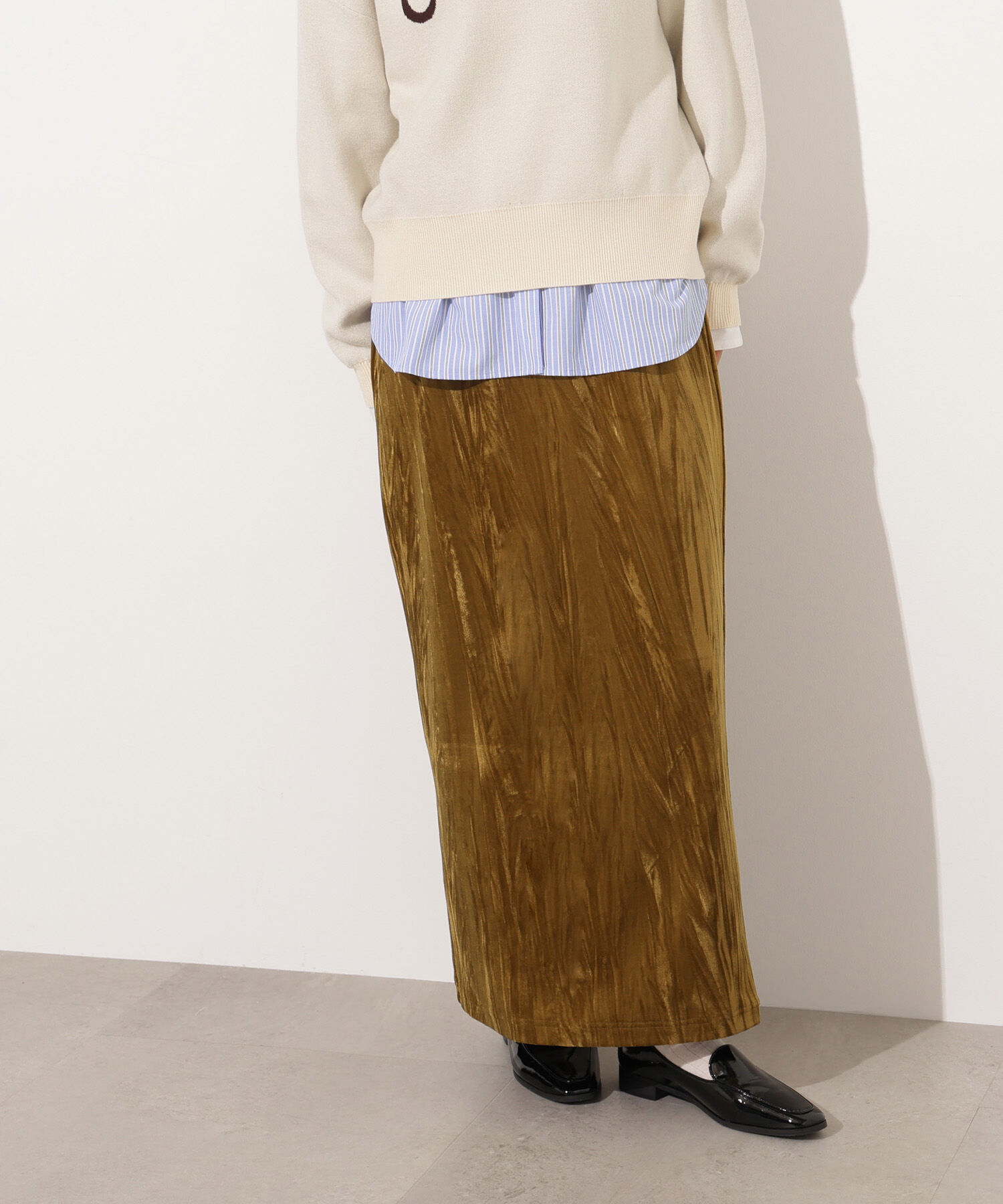  「ベロアナローマキシスカート」|スカート|