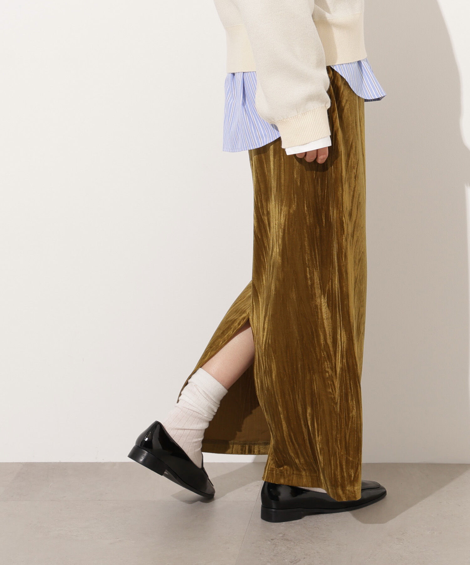  「ベロアナローマキシスカート」|スカート|