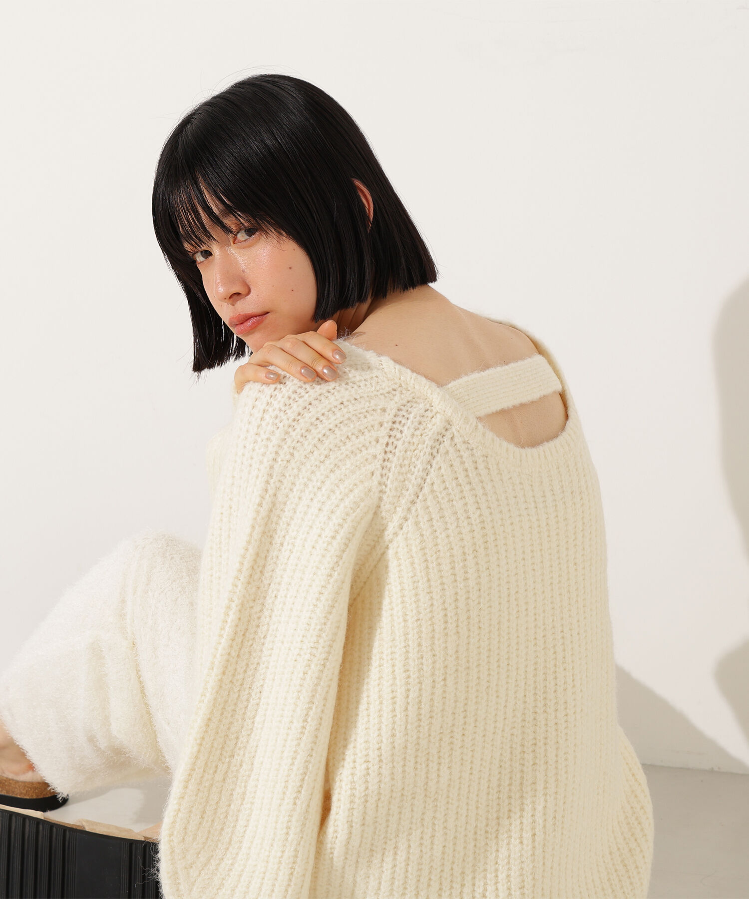  「バックシャンボクシーニット」|ニット・セーター|