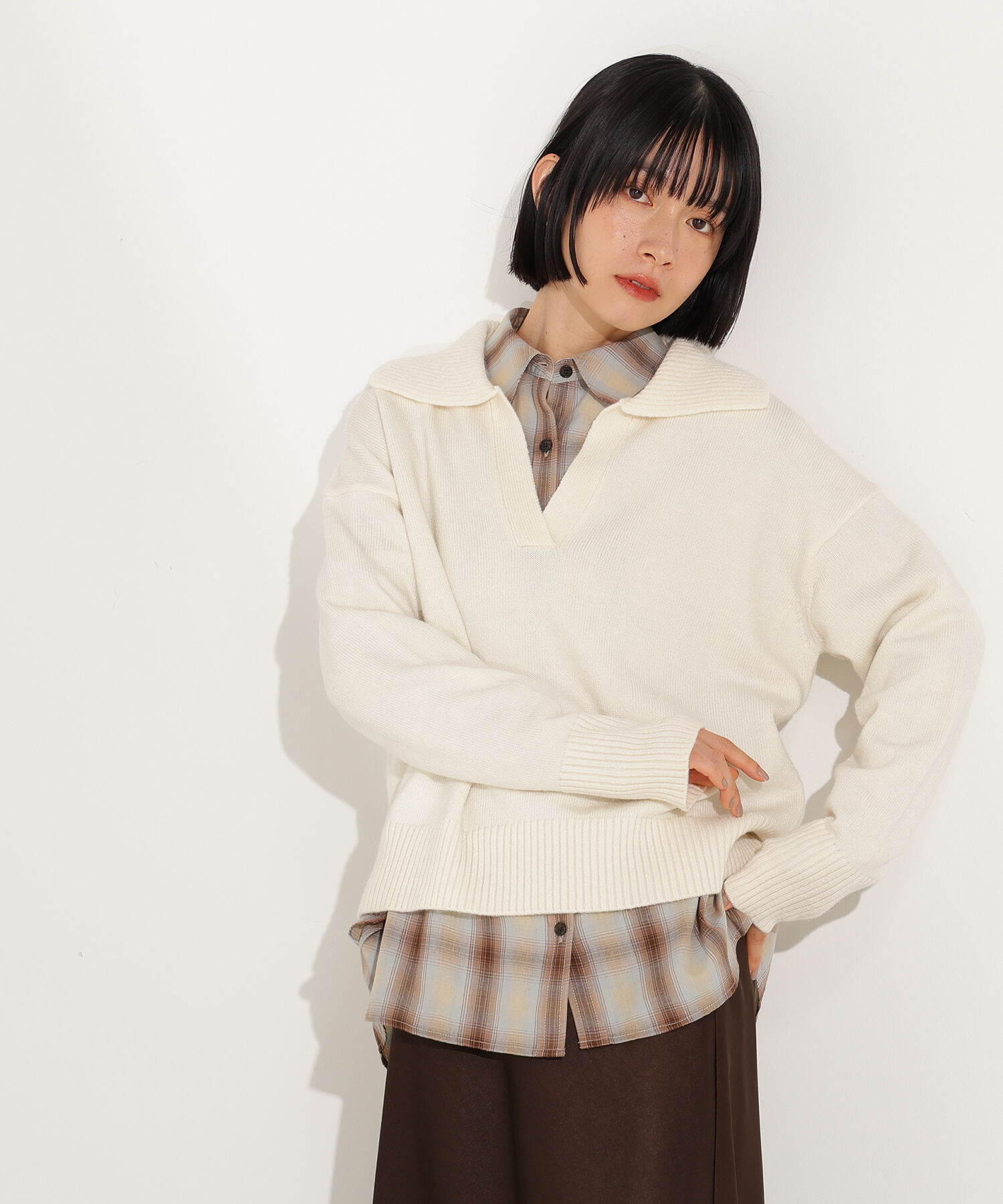  「開襟ボクシーニット」|ニット・セーター|