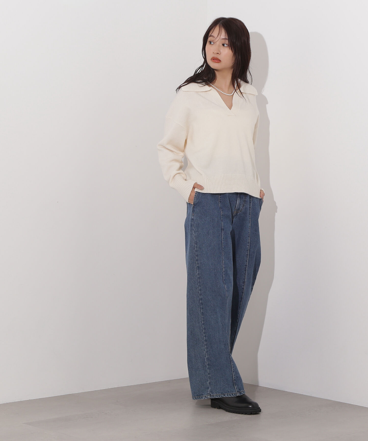  「開襟ボクシーニット」|ニット・セーター|