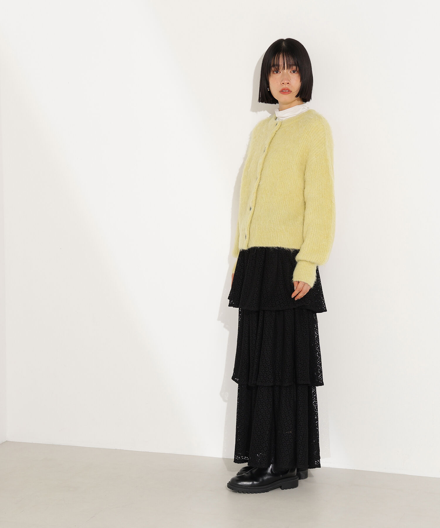  「クルーネックフェザーカーディガン」|ニット・セーター|