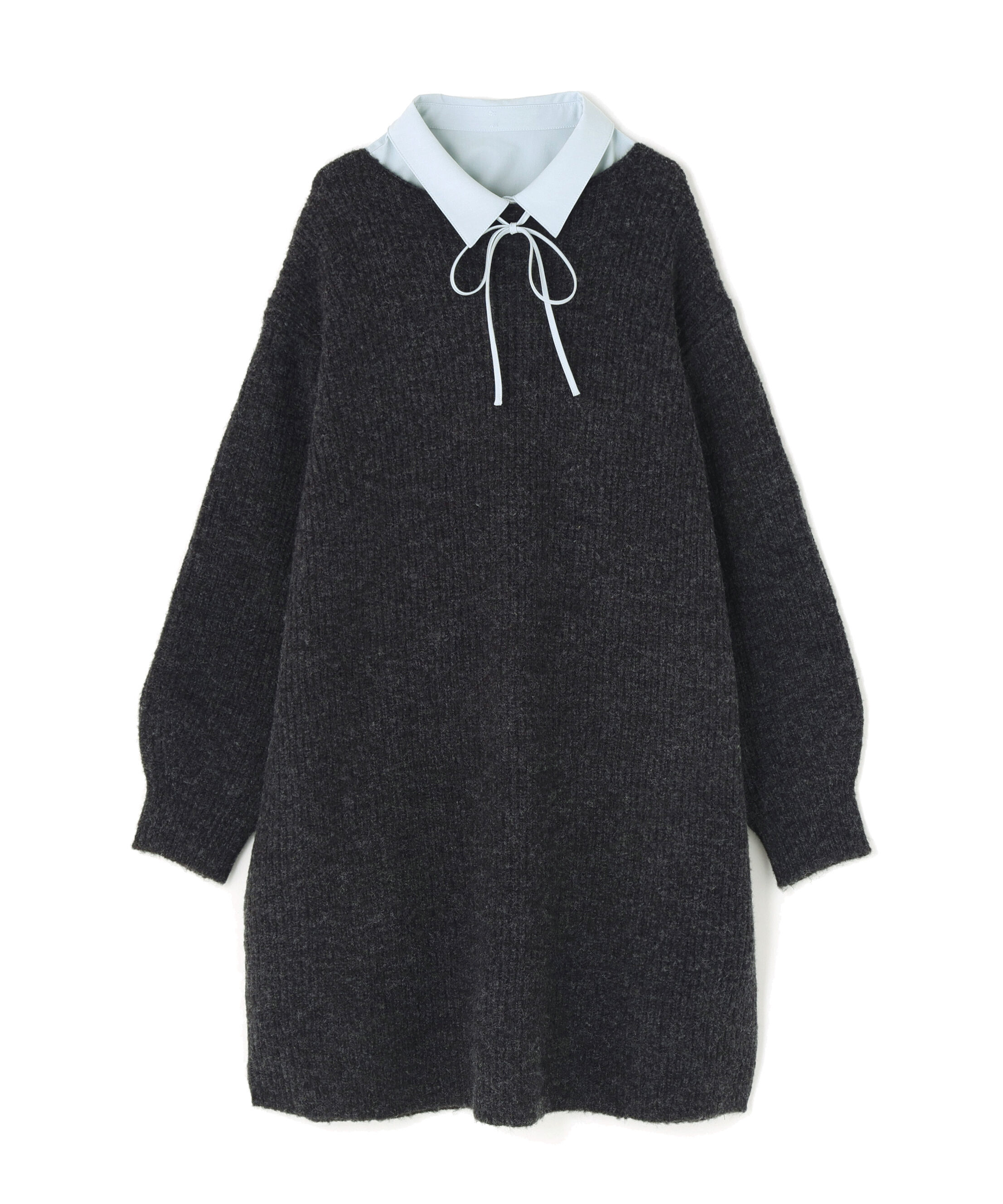  「襟付ミニニットワンピース」|スカート|