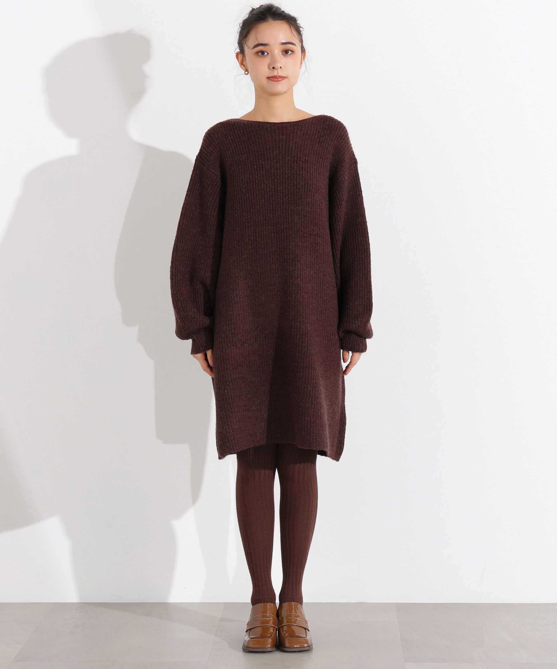  「襟付ミニニットワンピース」|スカート|