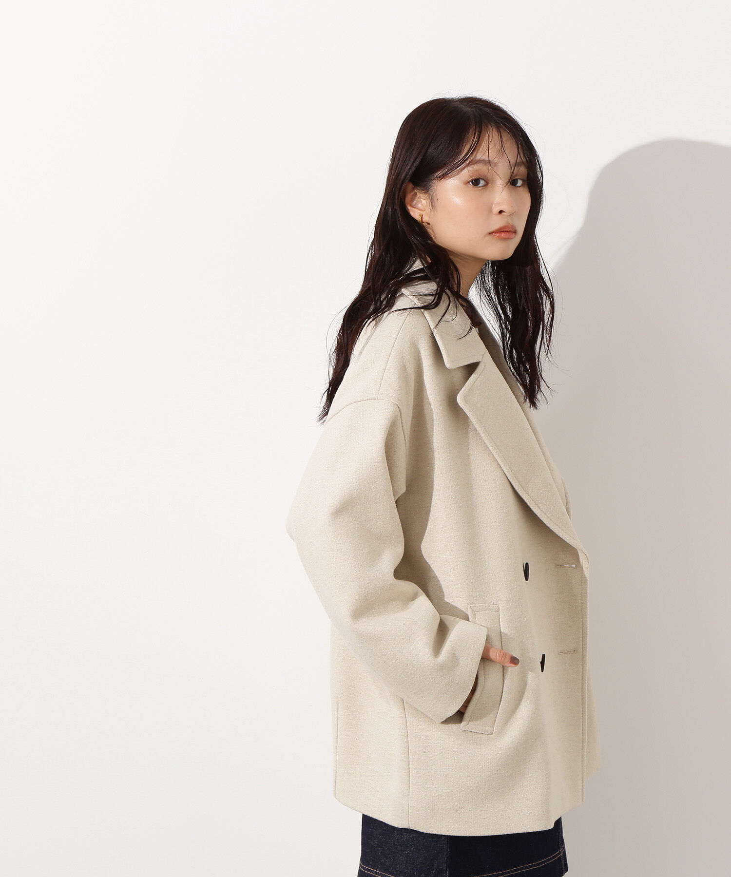  「ミドルPコート《ブラウン&times;ゴールドボタン：LUMINE・LUCUA・official site限定》」|ブルゾン・スタジャン|