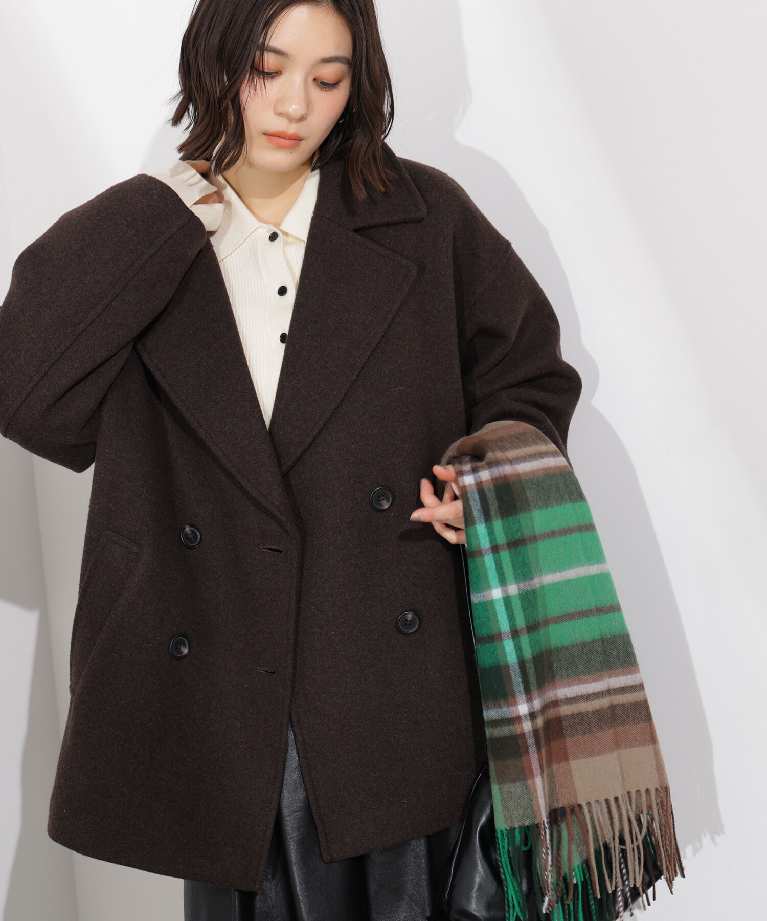  「ミドルPコート《ブラウン&times;ゴールドボタン：LUMINE・LUCUA・official site限定》」|ブルゾン・スタジャン|