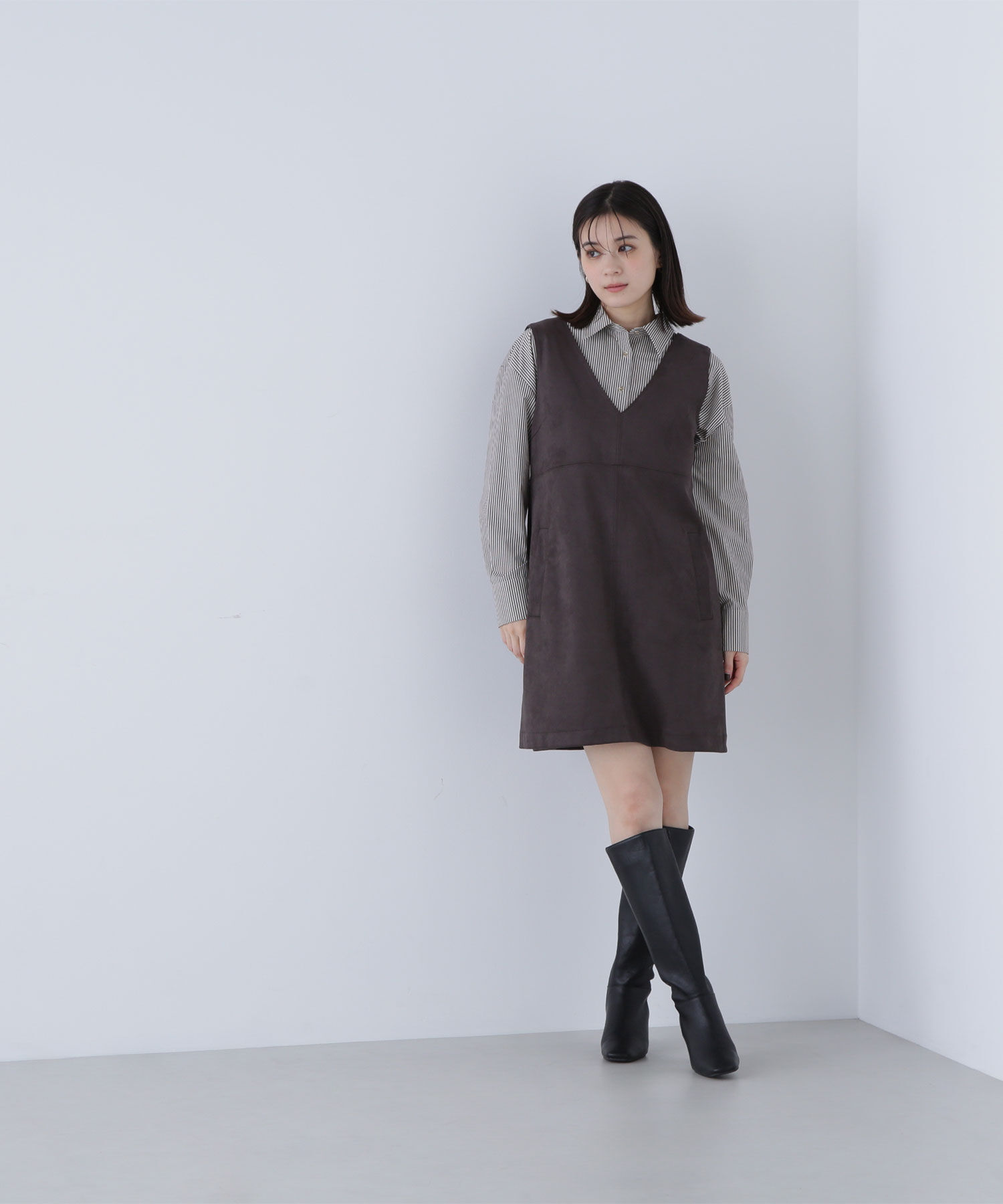  「フェイクスウェードミニジャンスカ」|ワンピース|