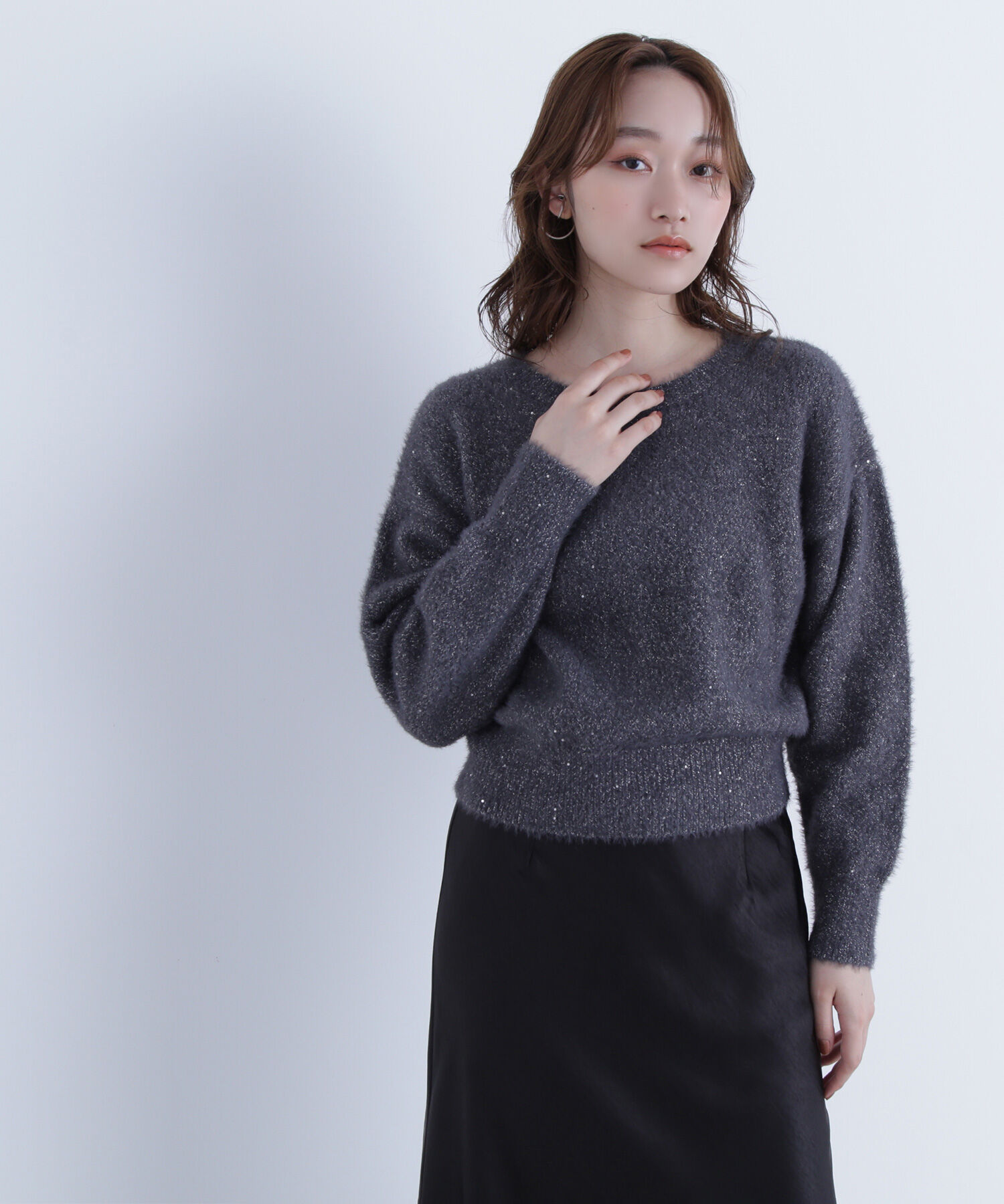  「スパンコールフェザーニット」|ニット・セーター|