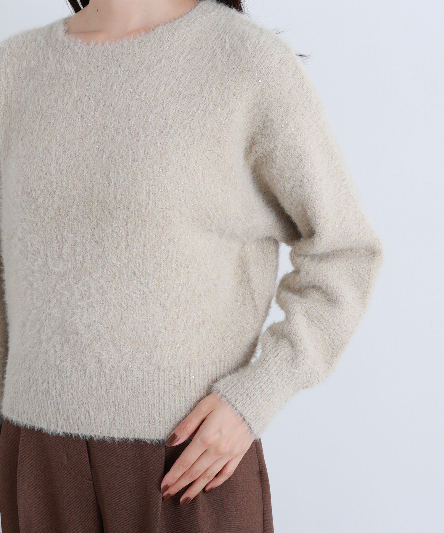  「スパンコールフェザーニット」|ニット・セーター|