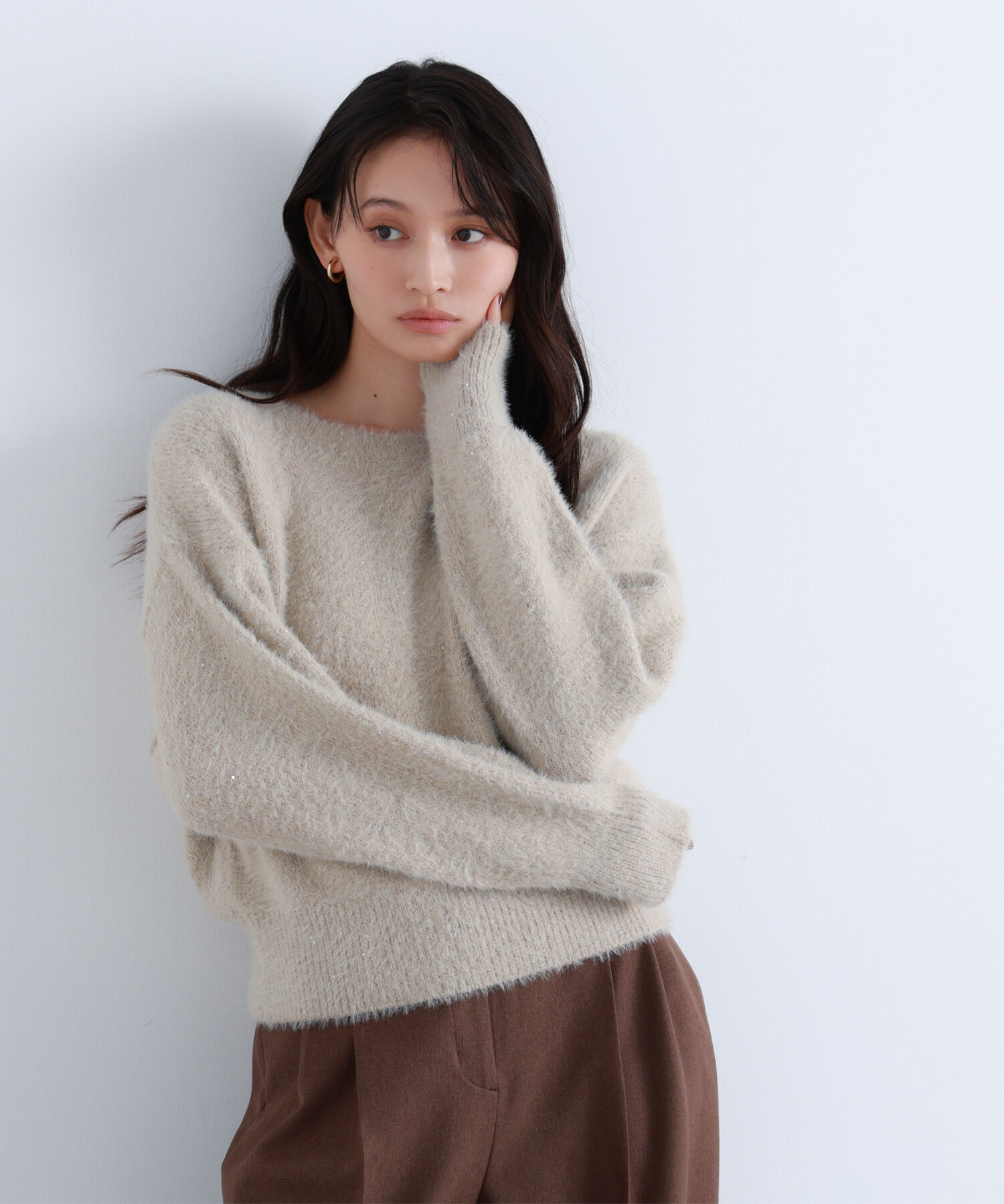  「スパンコールフェザーニット」|ニット・セーター|