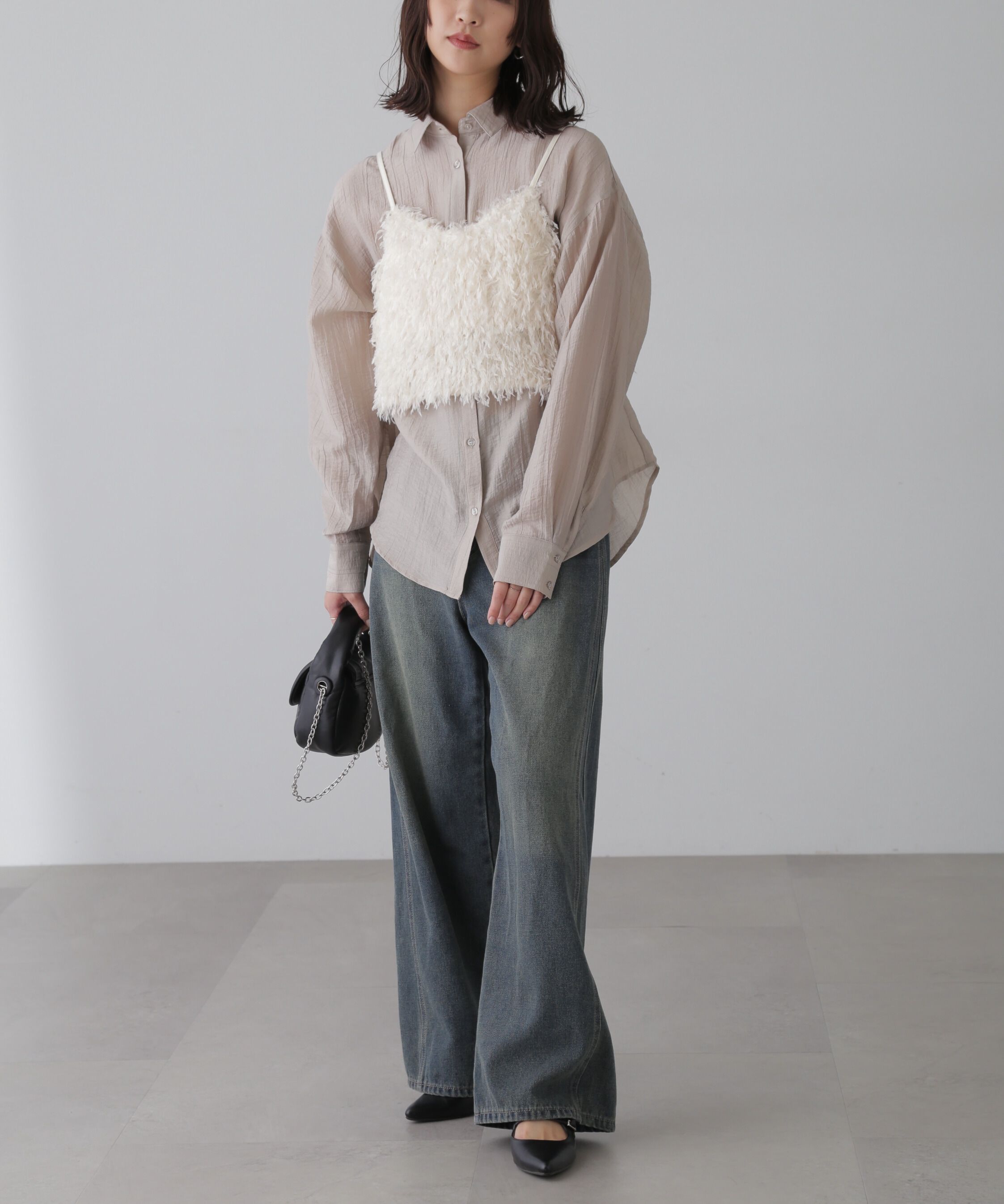  「[XS-Lサイズ展開]サイドパネルヴィンテージライクワイドデニム」|その他|