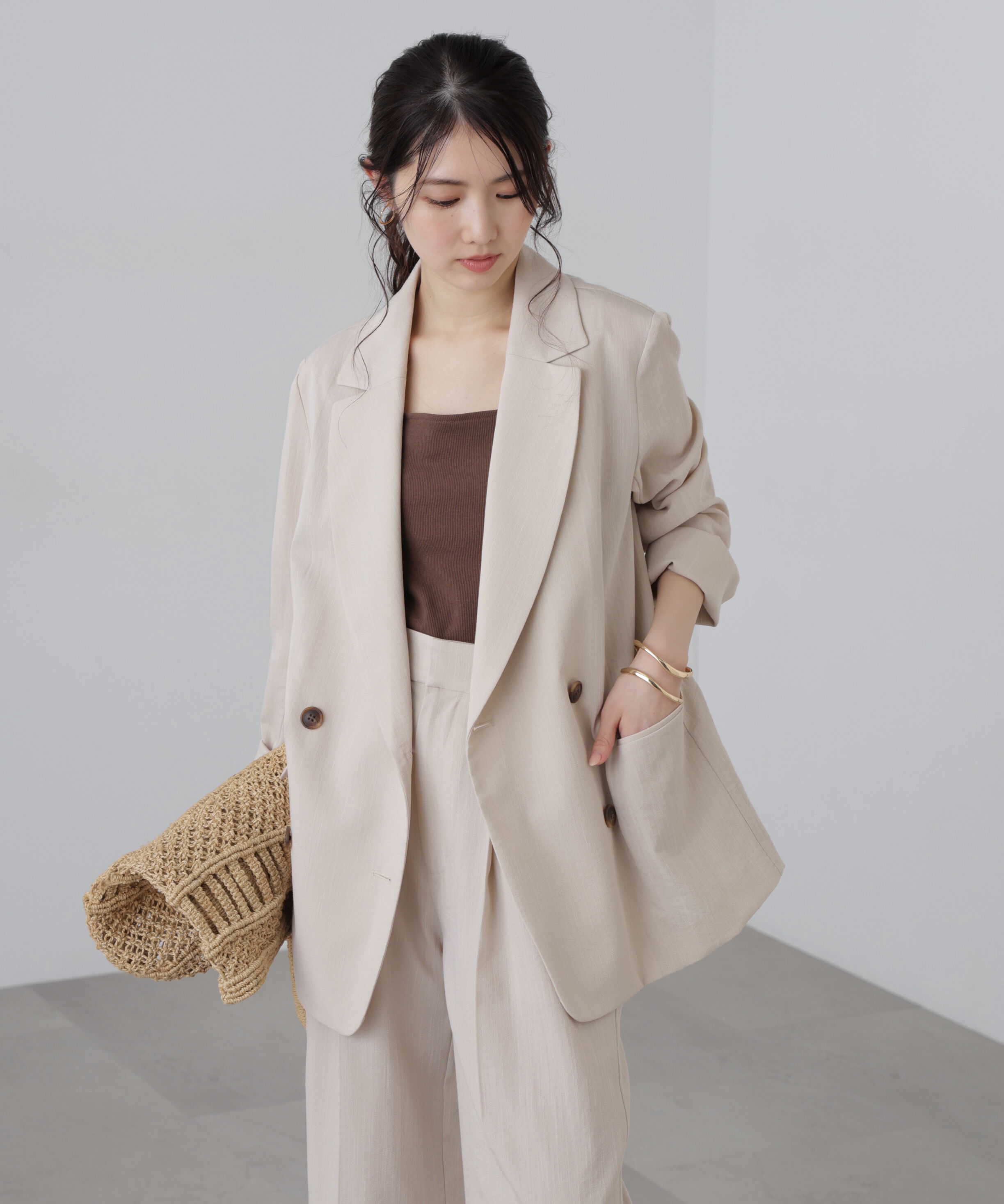 「麻調合繊ダブルブレストジャケット」|その他|
