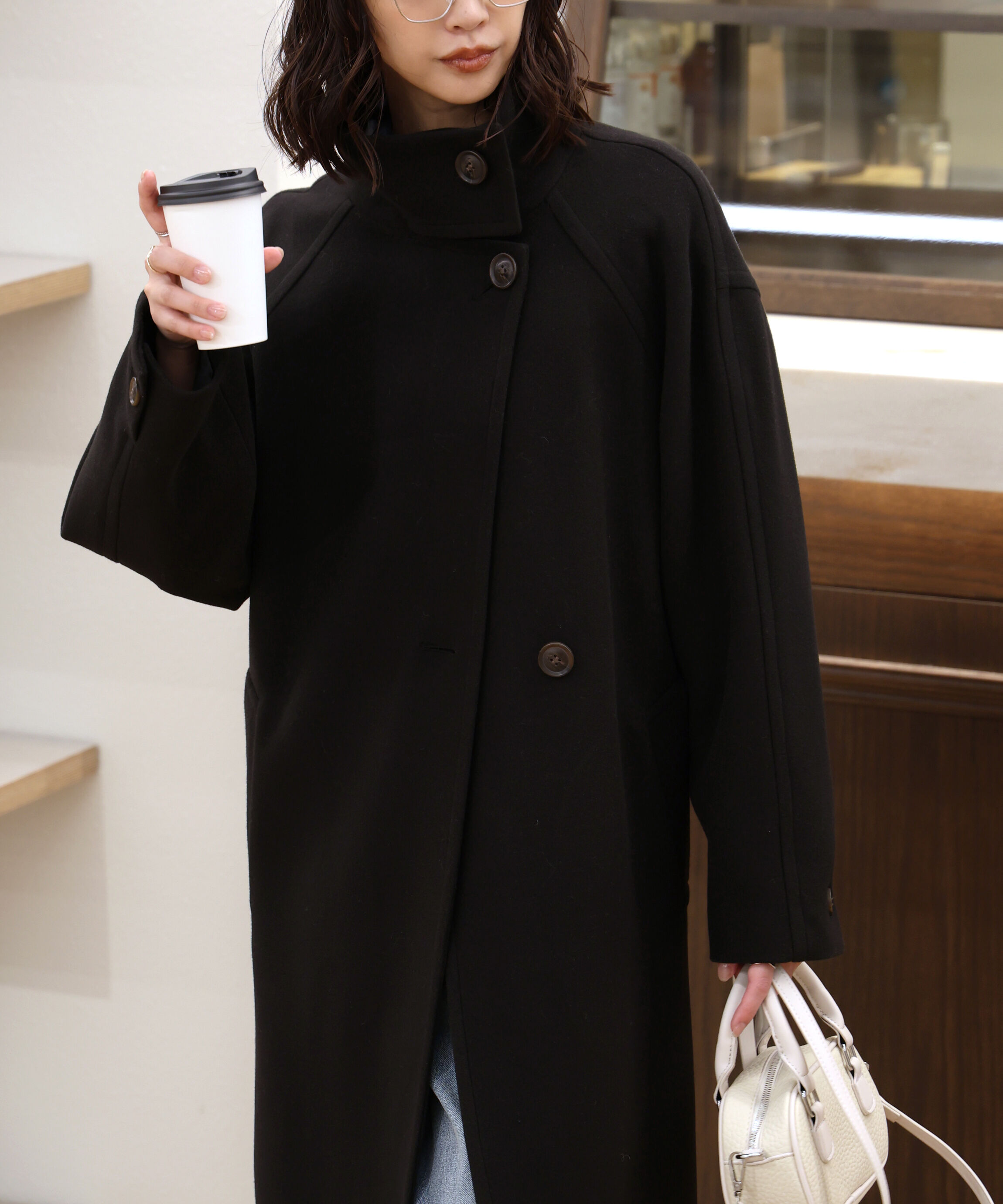  「[累計販売5000枚！選べる4色]スタンドカラーメルトンロングコート」|その他|