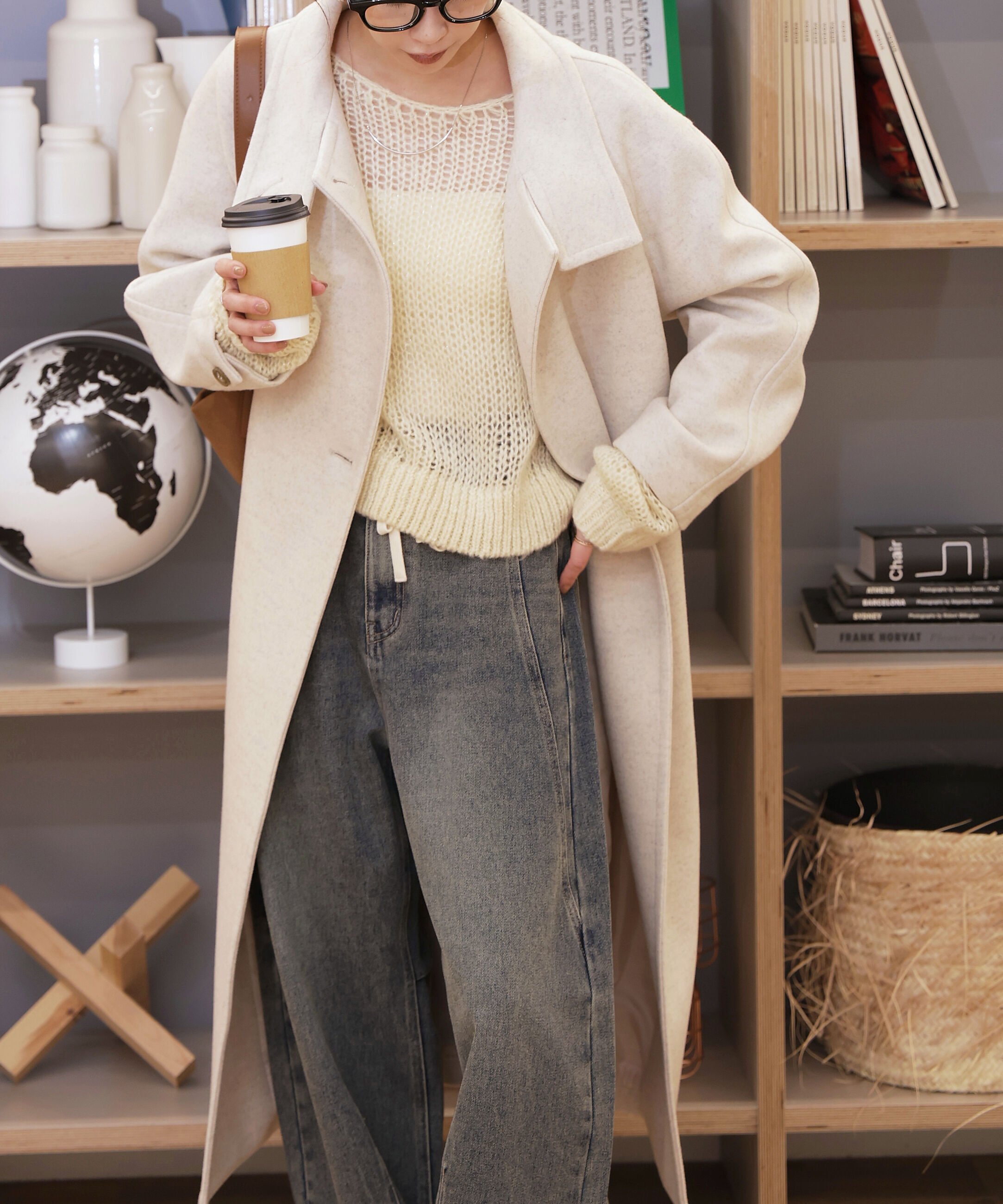  「[累計販売5000枚！選べる4色]スタンドカラーメルトンロングコート」|その他|